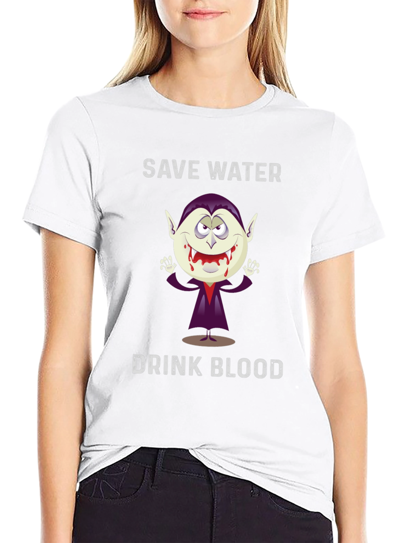 Save Water Drink Blood Vampire Graphic T-Shirt