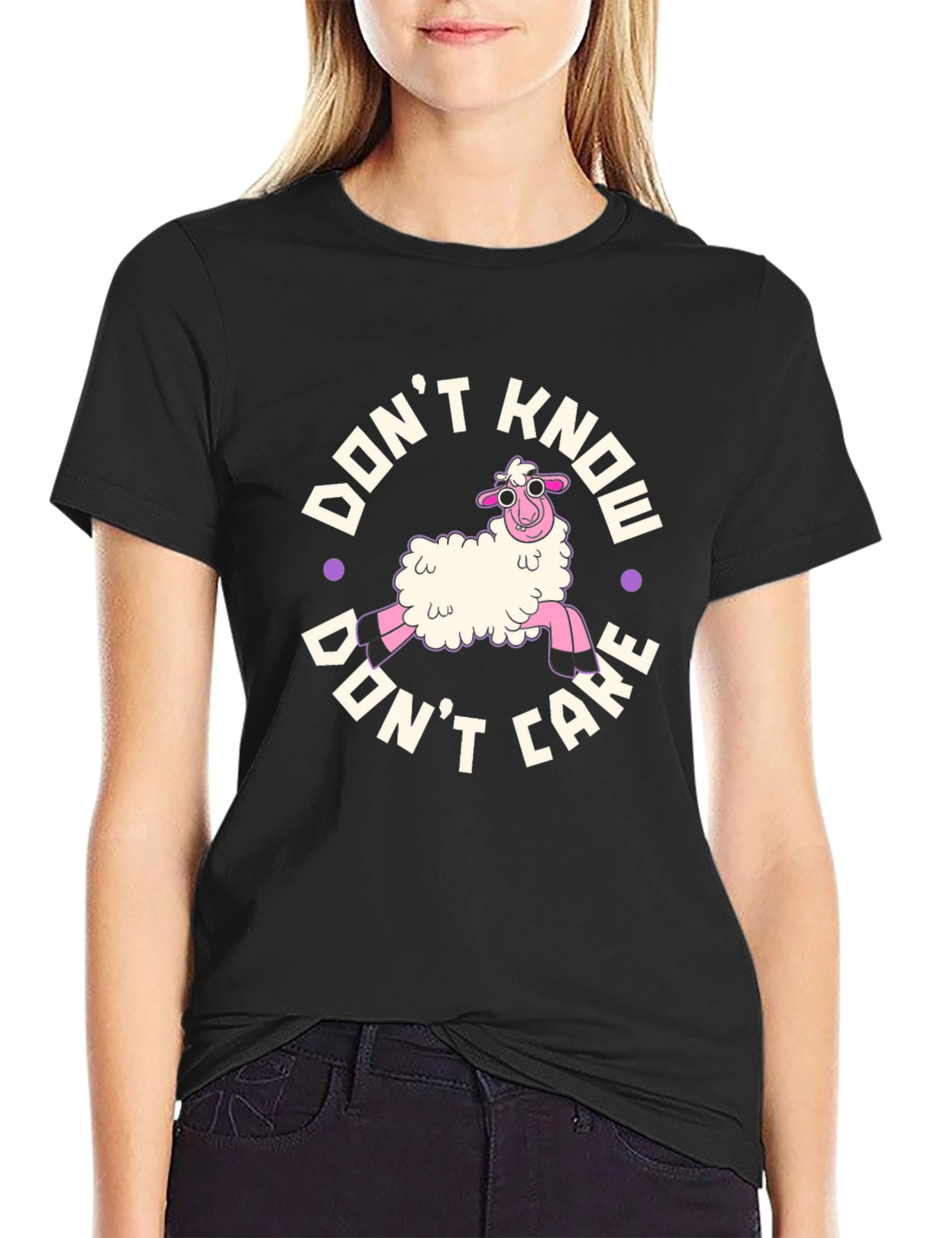 Dont Know Dont Care Sheep Graphic T-Shirt