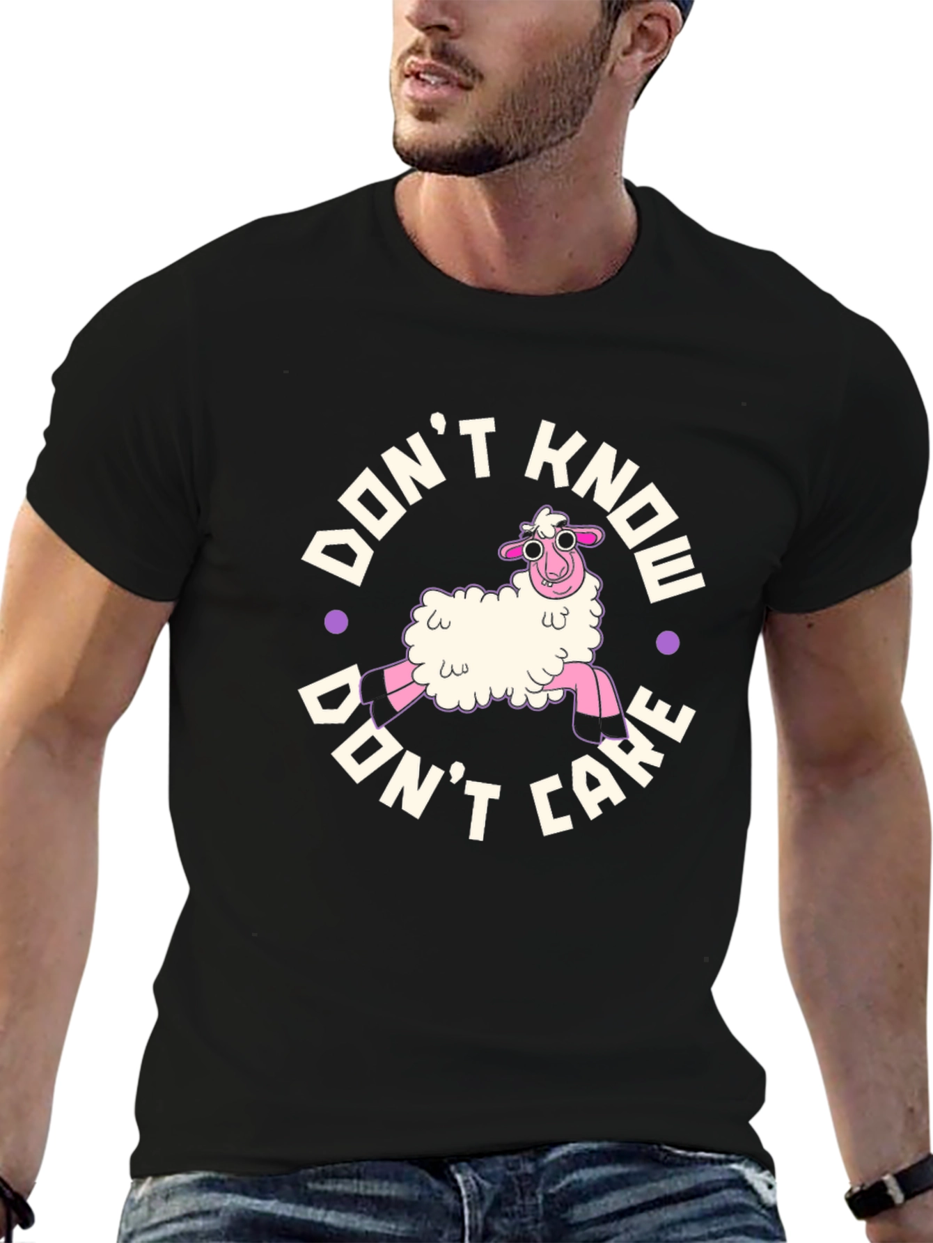 Dont Know Dont Care Sheep Graphic T-Shirt