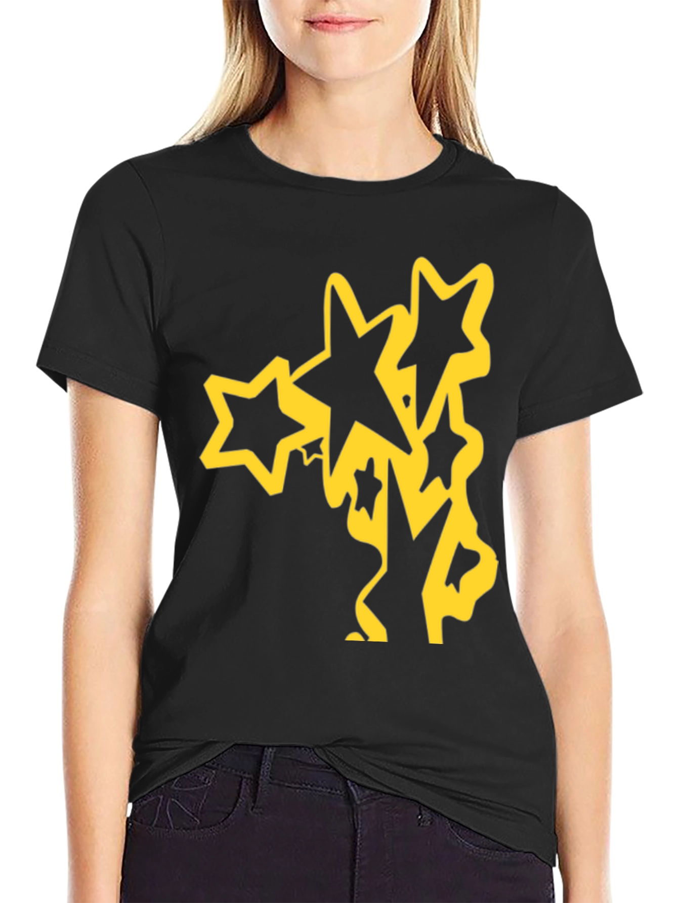 Stars Graphic Black T-Shirt