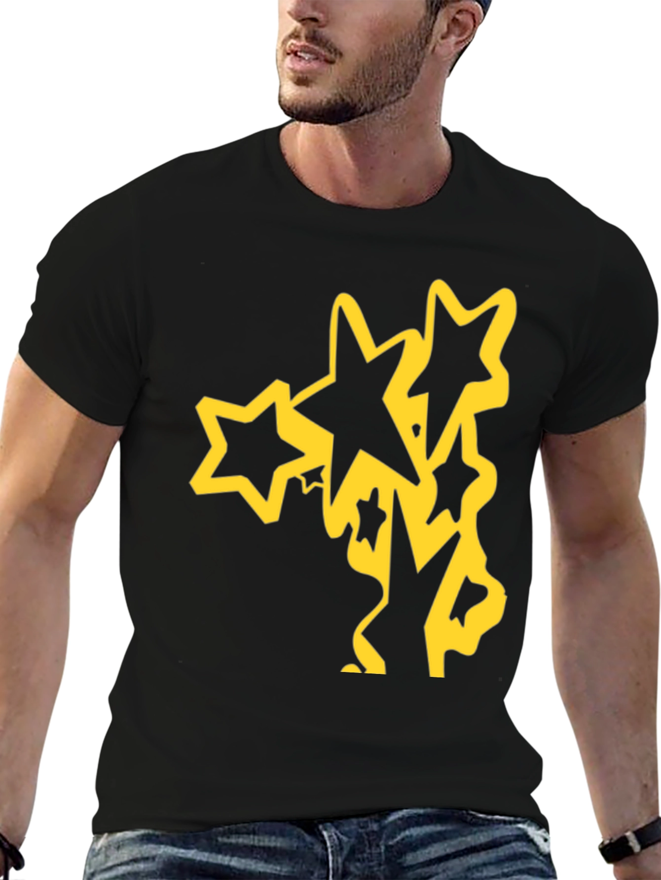 Stars Graphic Black T-Shirt