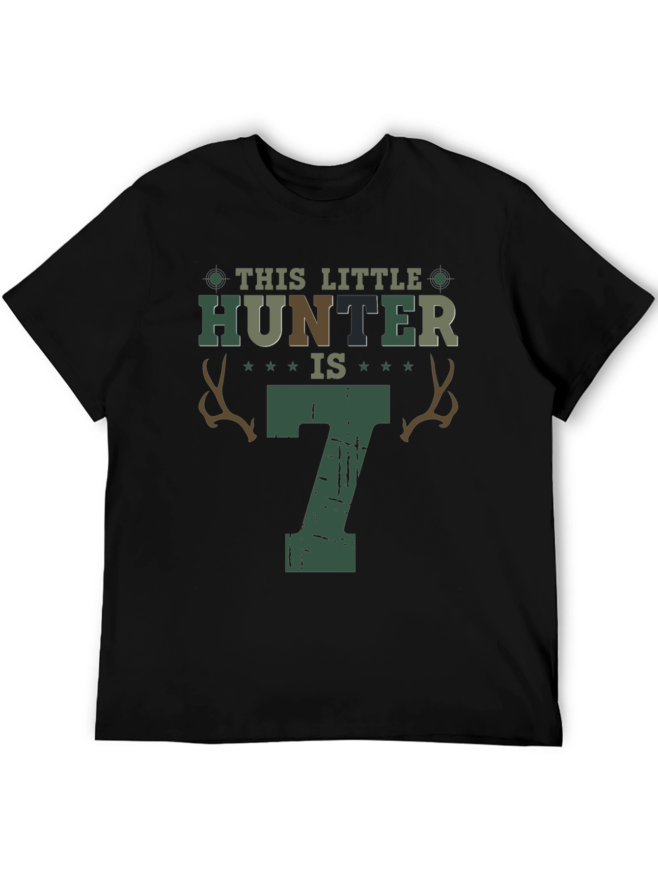 Little Hunter 7th Birthday T-Shirt - Cute Kids Apparel