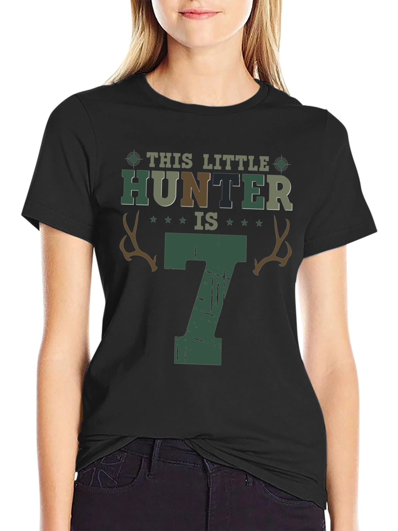 Little Hunter 7th Birthday T-Shirt - Cute Kids Apparel