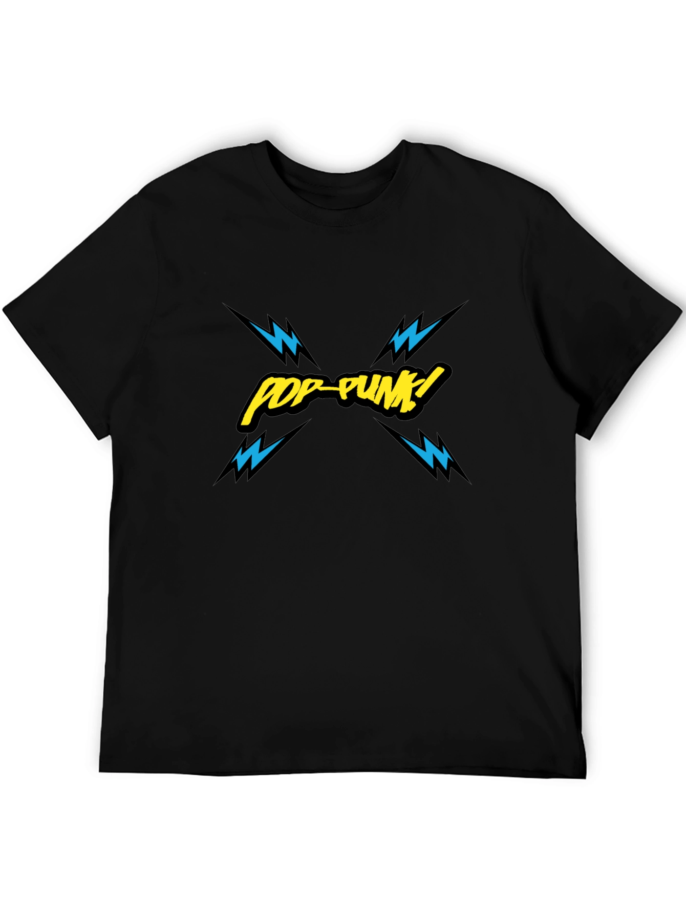 Pop-Punk Graphic Print Black T-Shirt