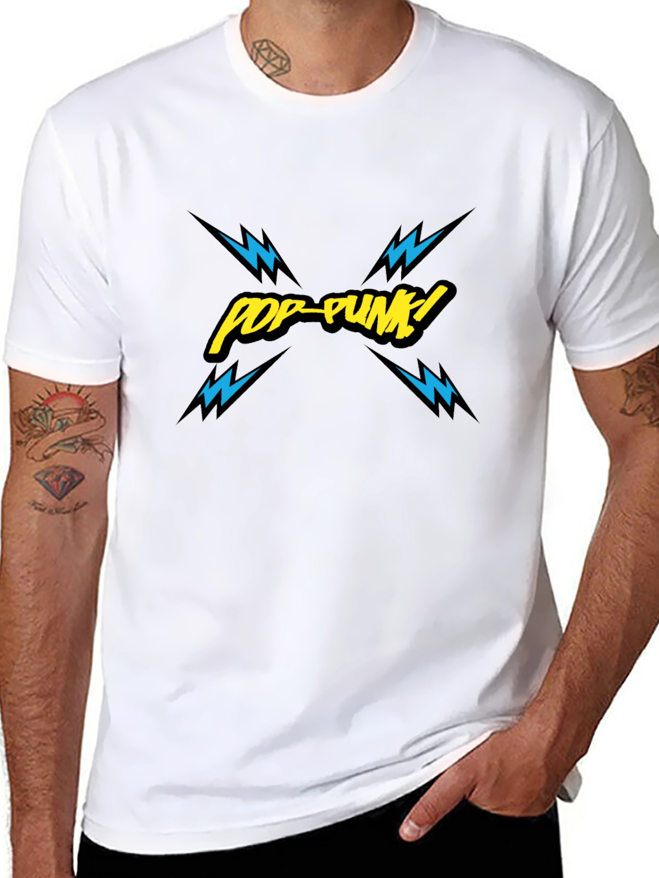 Pop-Punk Graphic Print Black T-Shirt