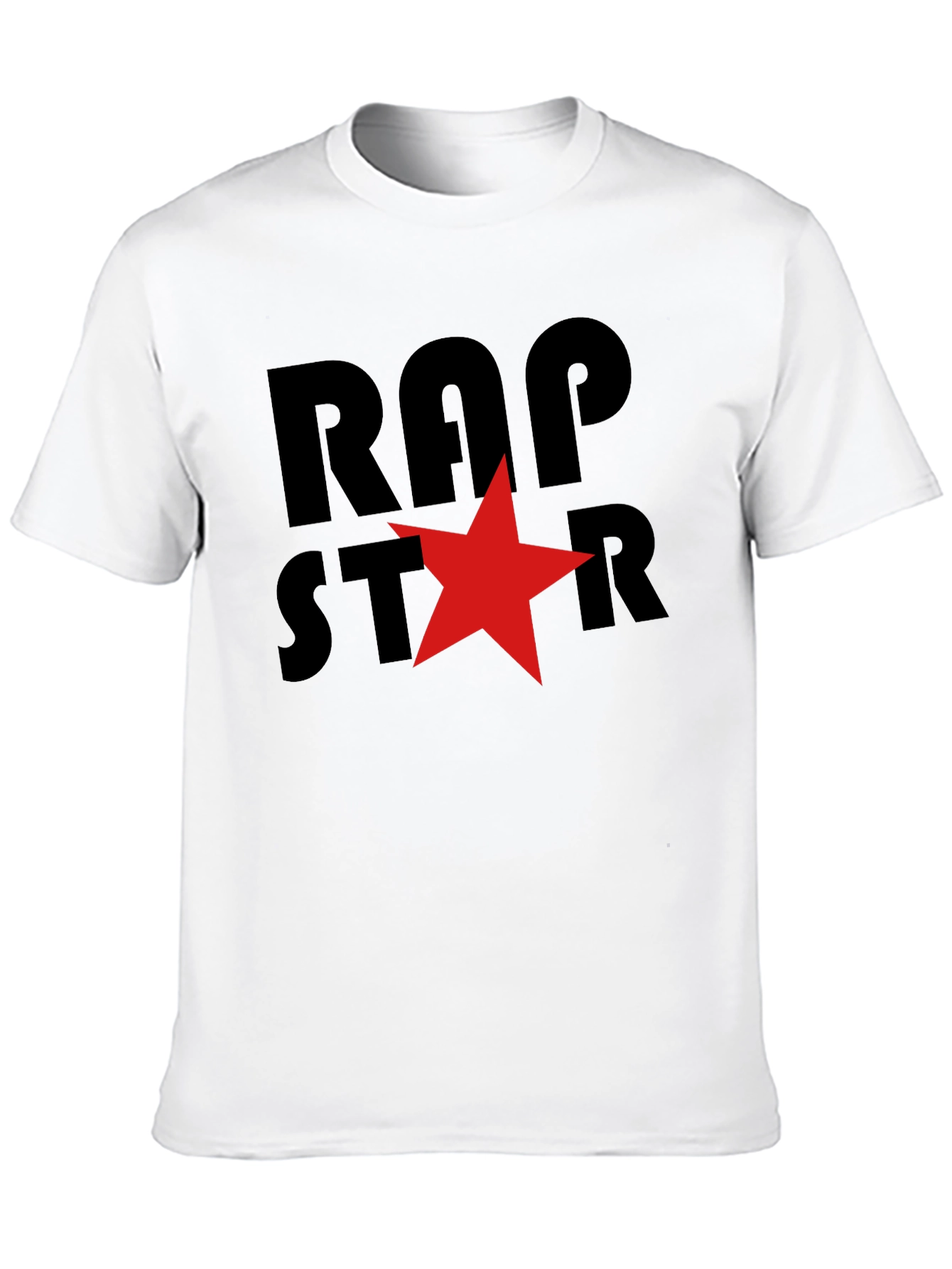 Rap Star Graphic Tee - Black Cotton T-Shirt