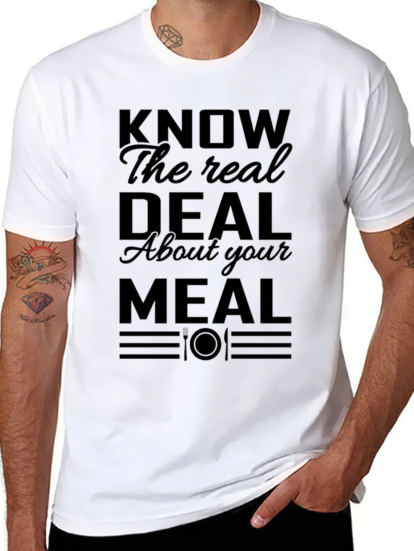 Know Your Meal Black Graphic Tee