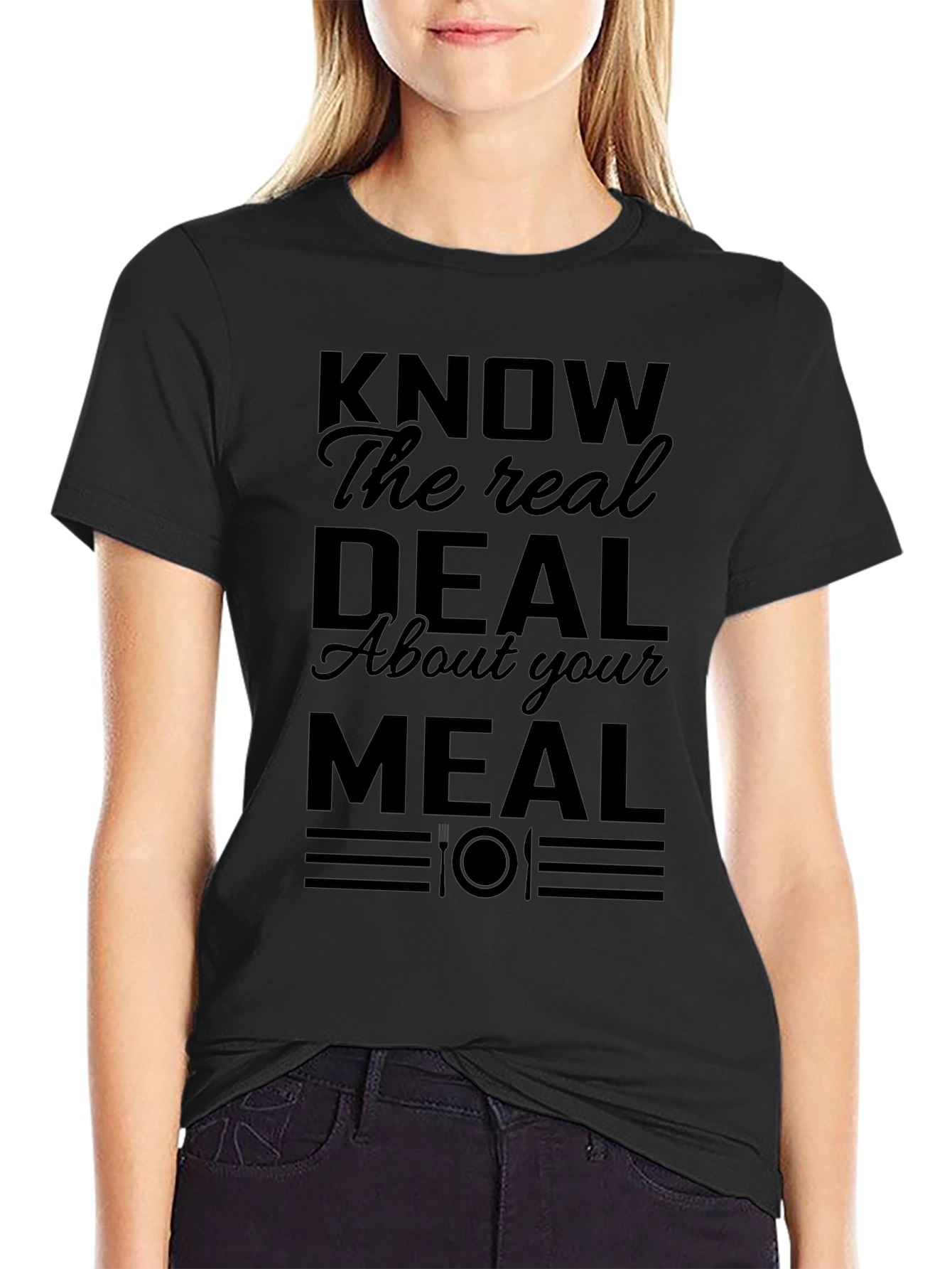 Know Your Meal Black Graphic Tee