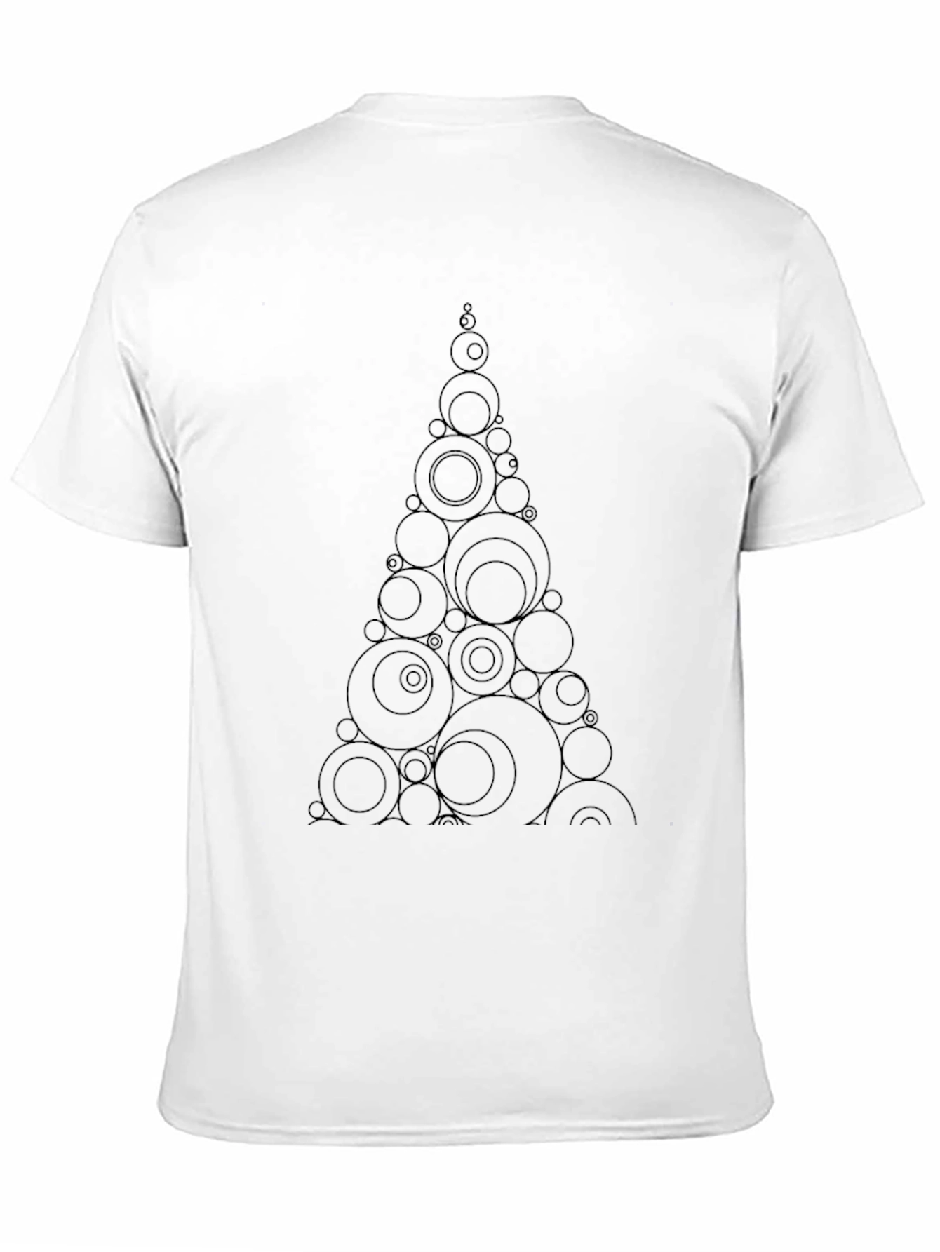 Abstract Geometric Circles Tree Black T-Shirt