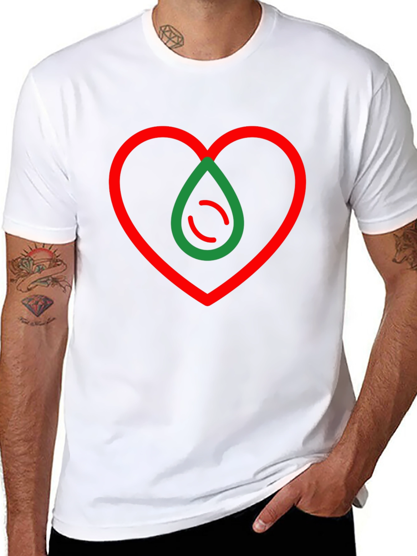 Heart Drop Graphic T-Shirt - Modern Design