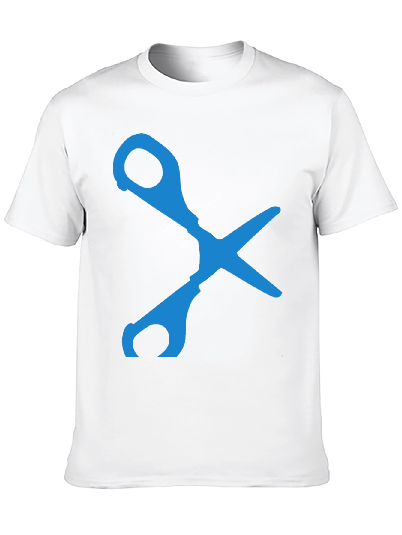 Scissors Graphic T-Shirt - Black Cotton Blend