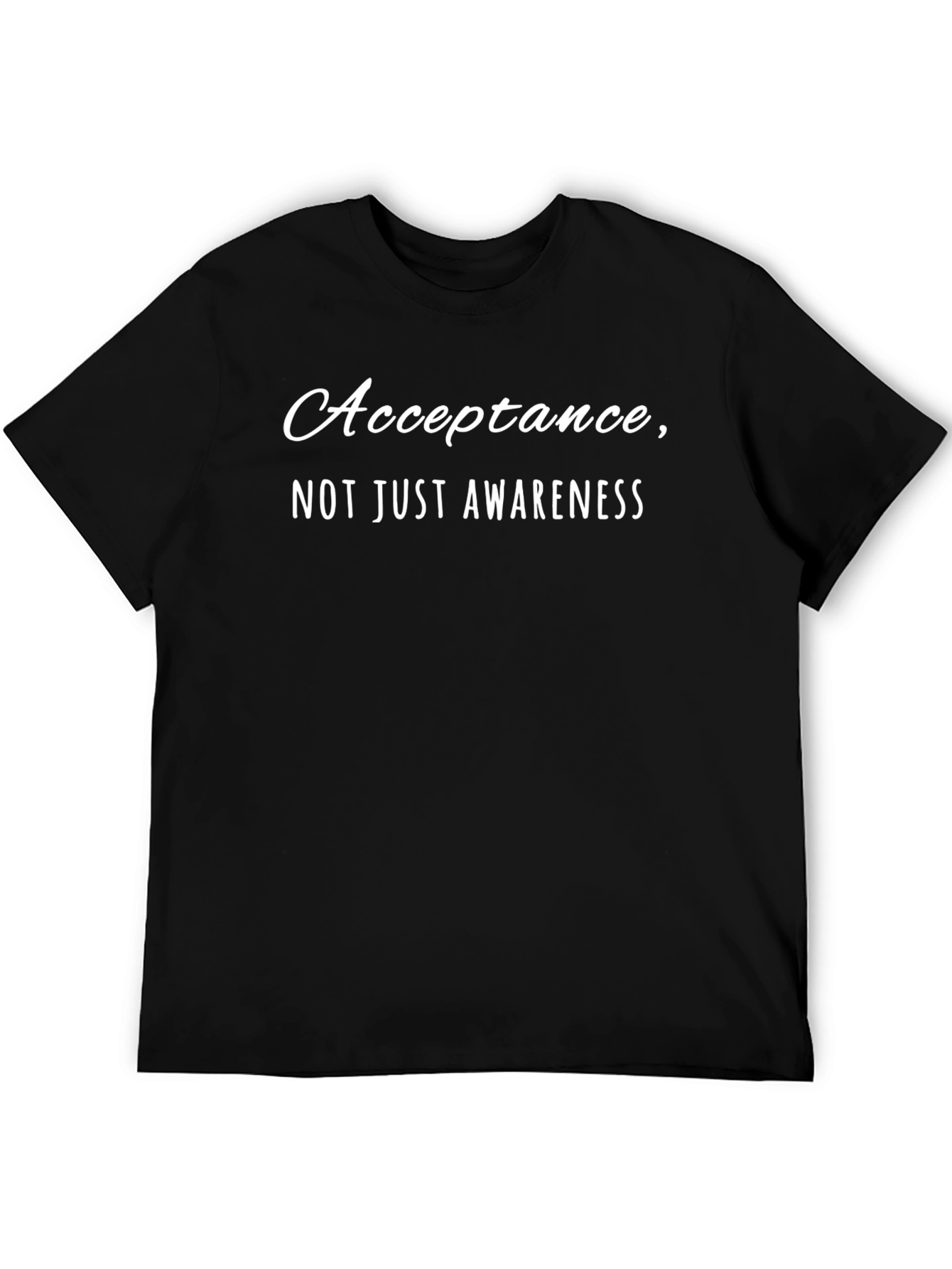 Acceptance Awareness T-Shirt - Black Crew Neck Tee