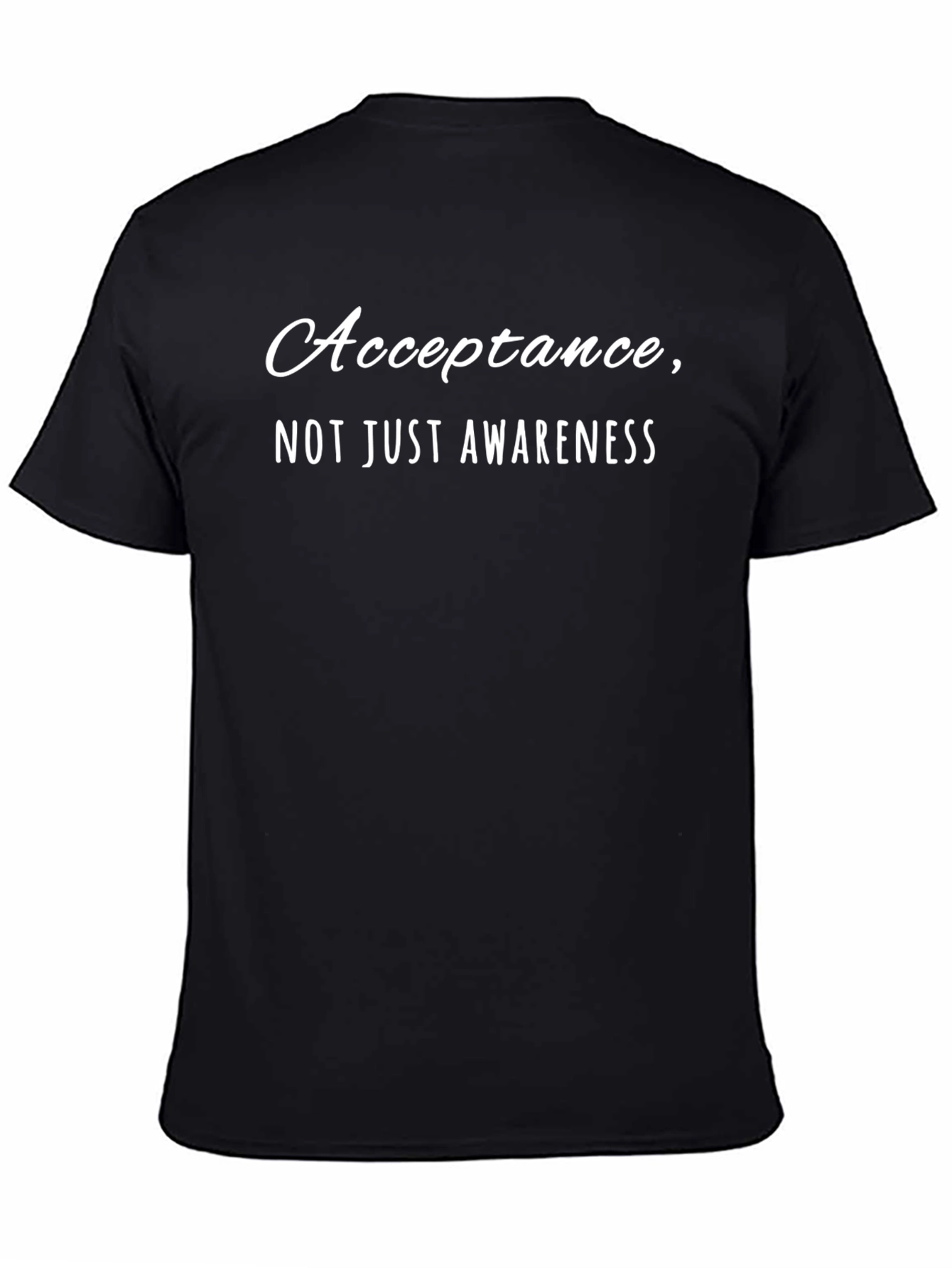 Acceptance Awareness T-Shirt - Black Crew Neck Tee