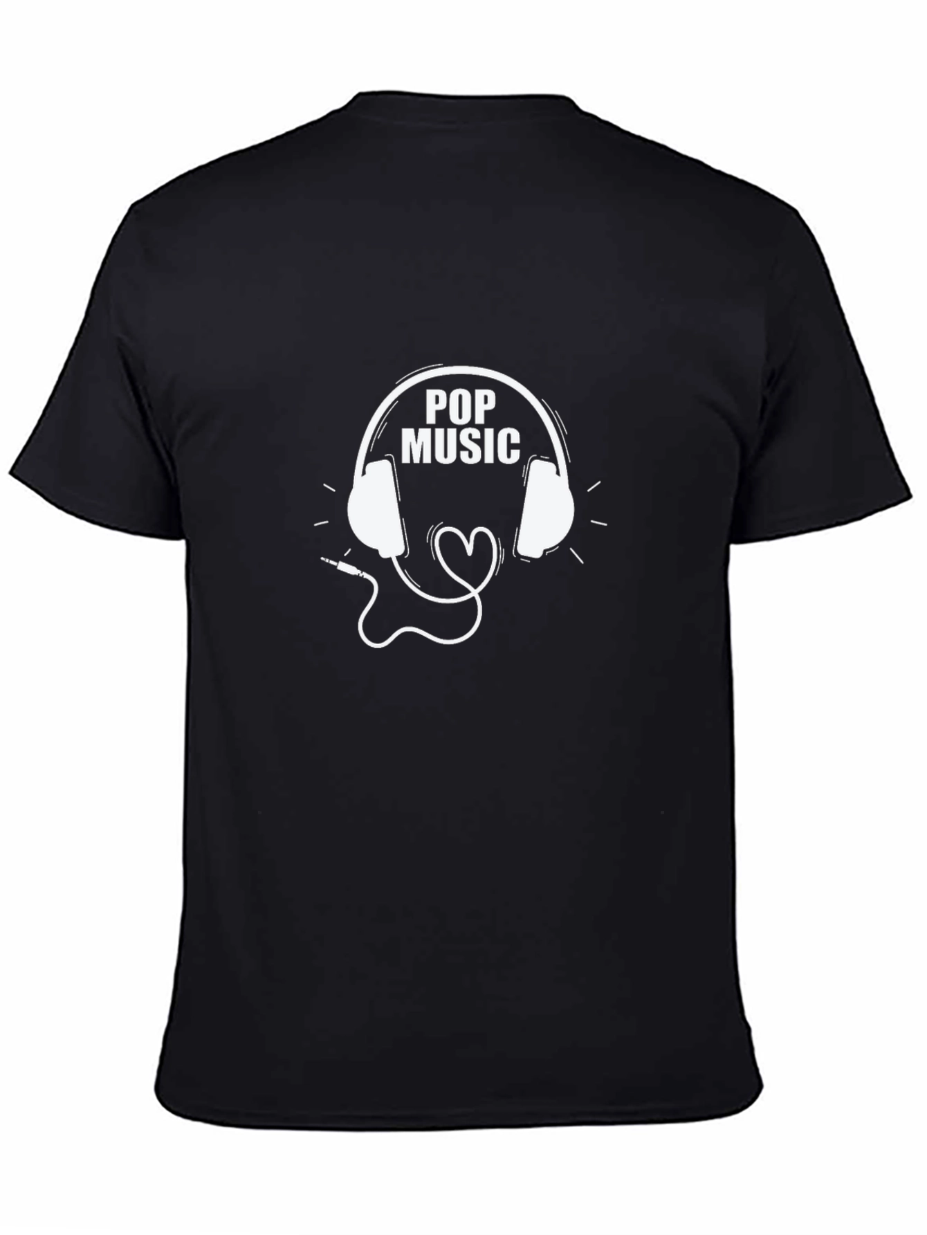 Pop Music Headphones Graphic Tee - Black