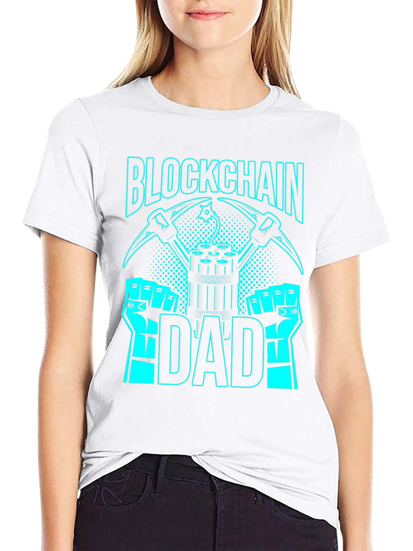 Blockchain Dad Graphic Tee - Crypto Mining T-Shirt