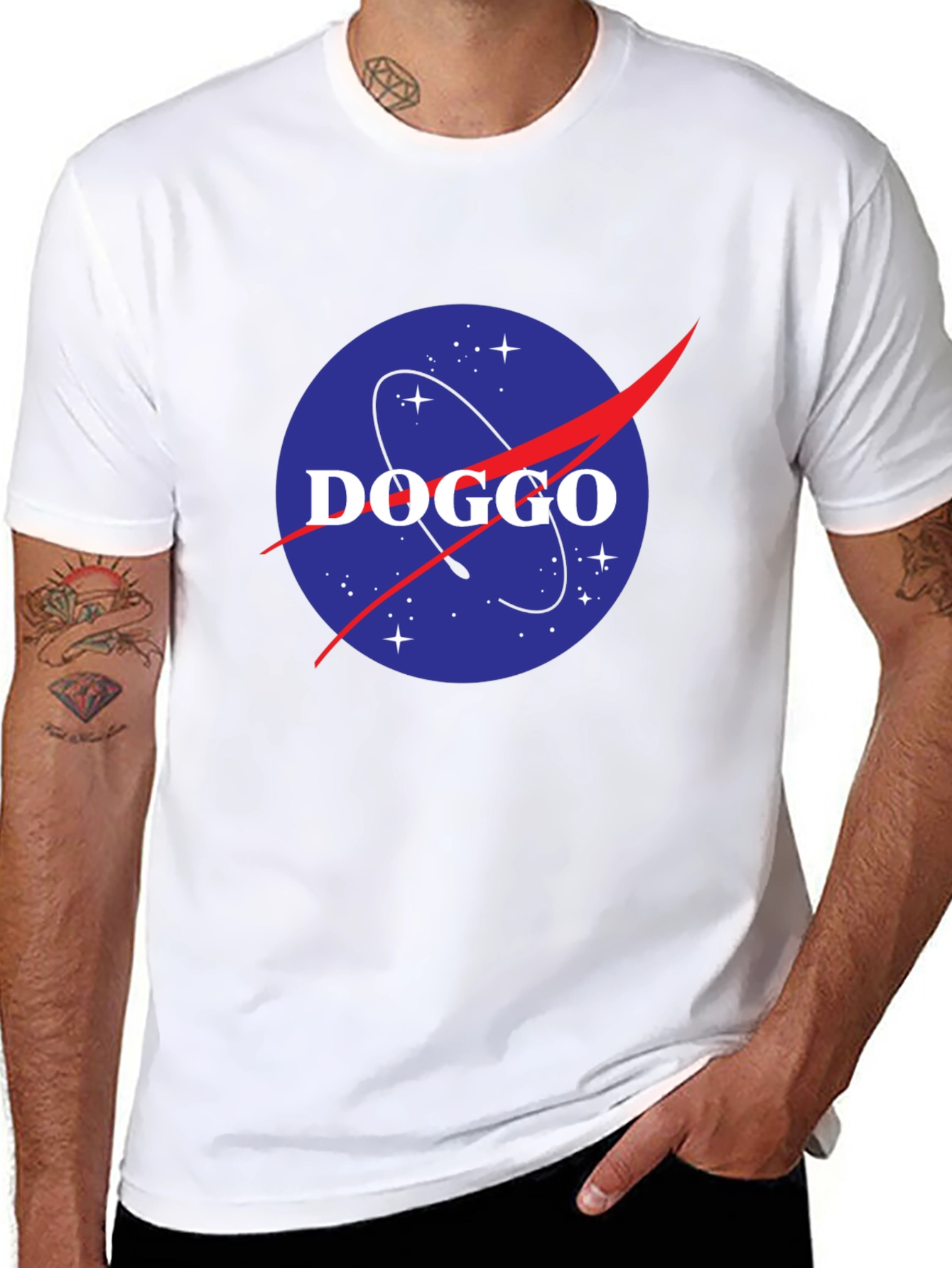 DOGGO NASA Inspired Black T-Shirt