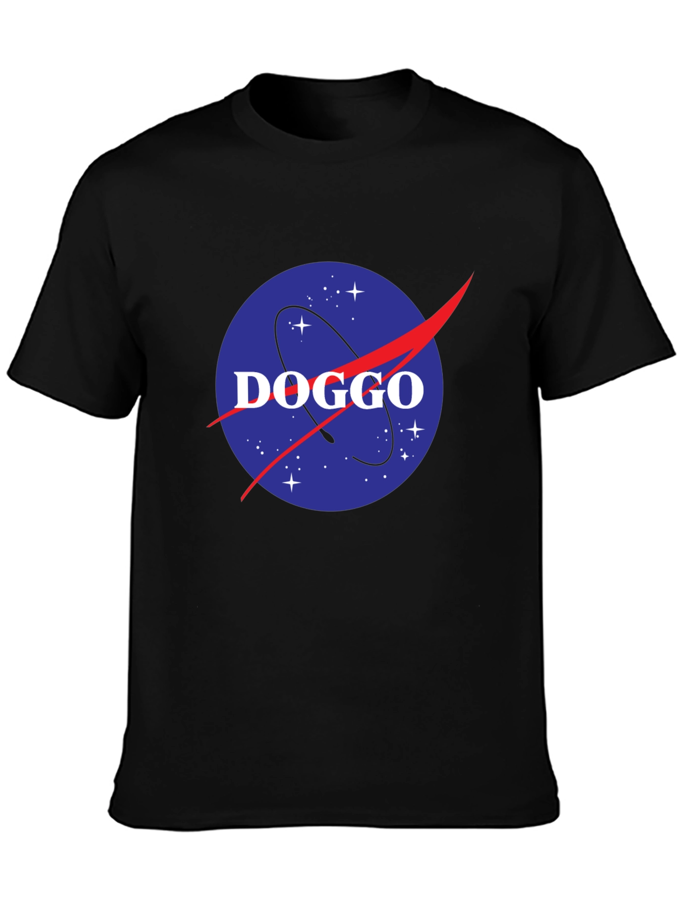 DOGGO NASA Inspired Black T-Shirt