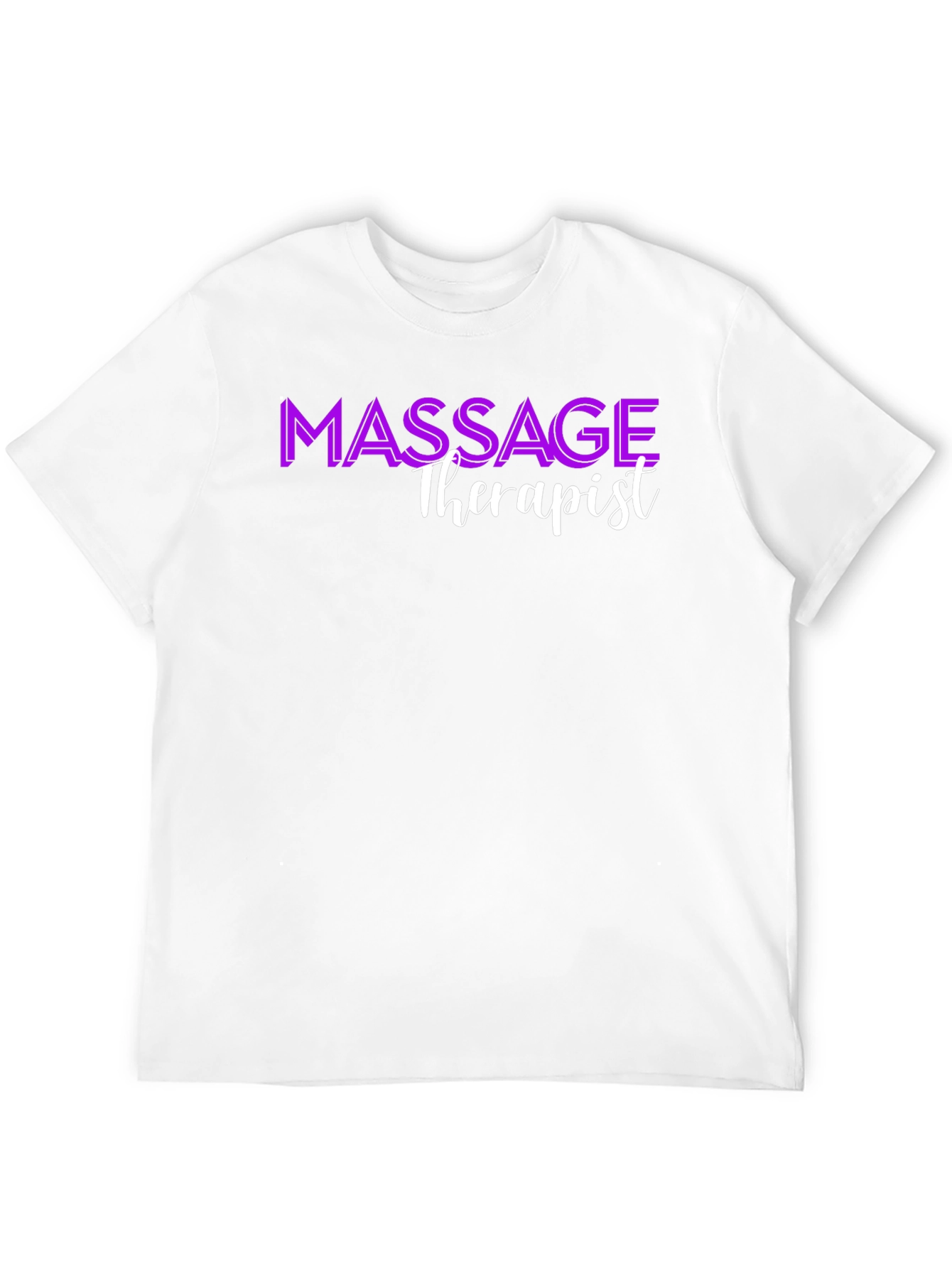 Massage Therapist T-Shirt - Purple & White Print