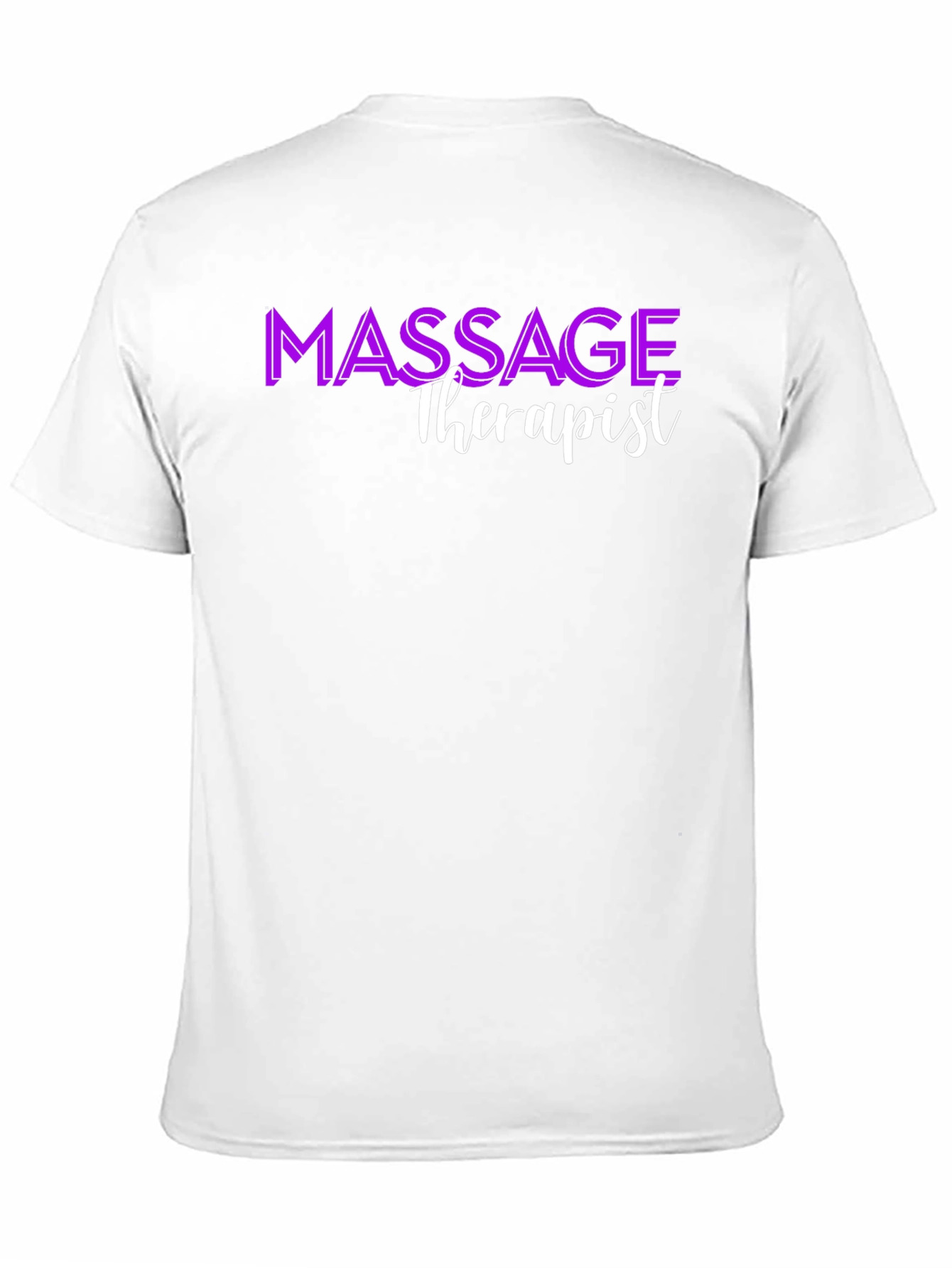 Massage Therapist T-Shirt - Purple & White Print