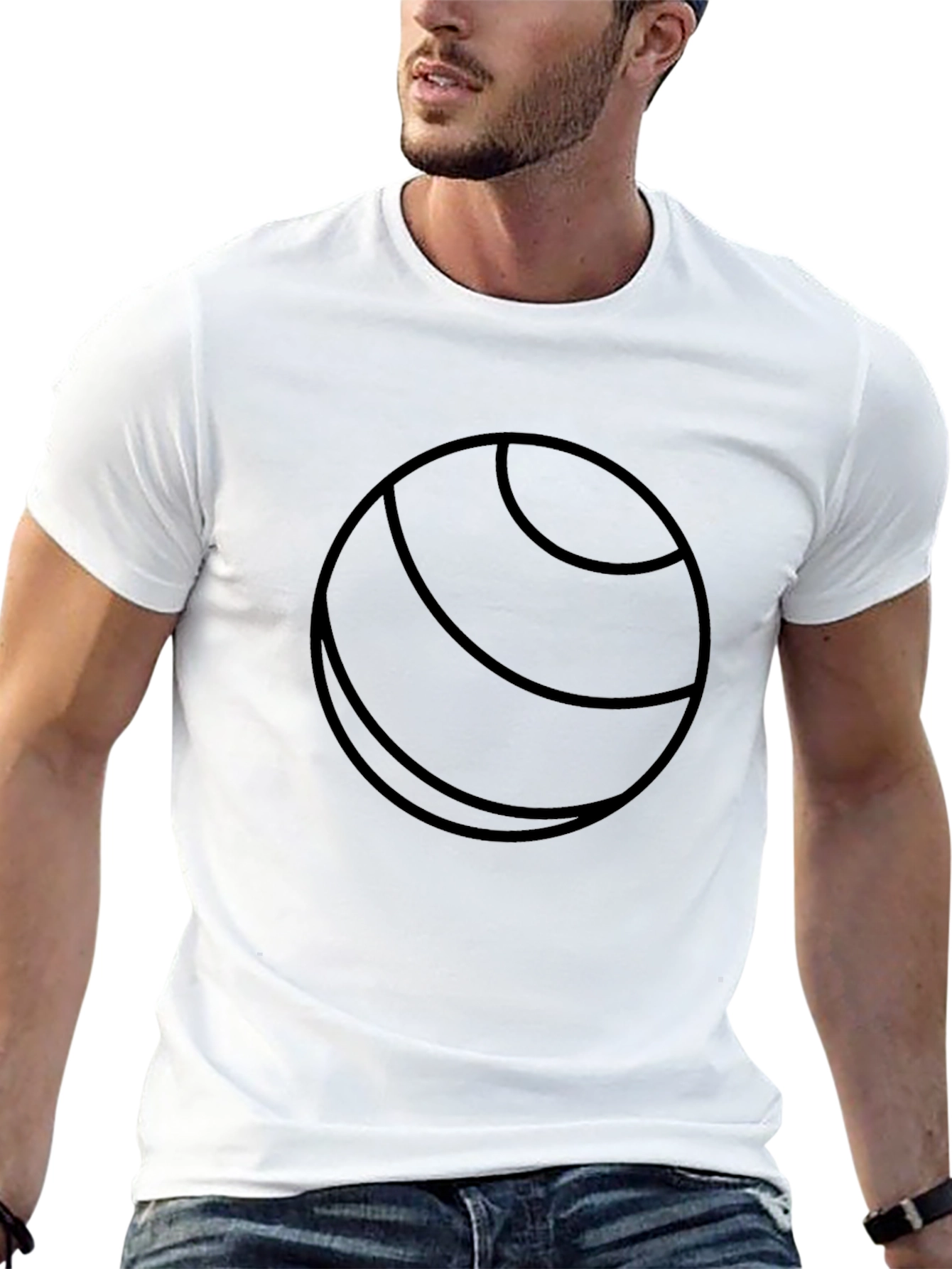 Black Tee with Minimalist Circle Design