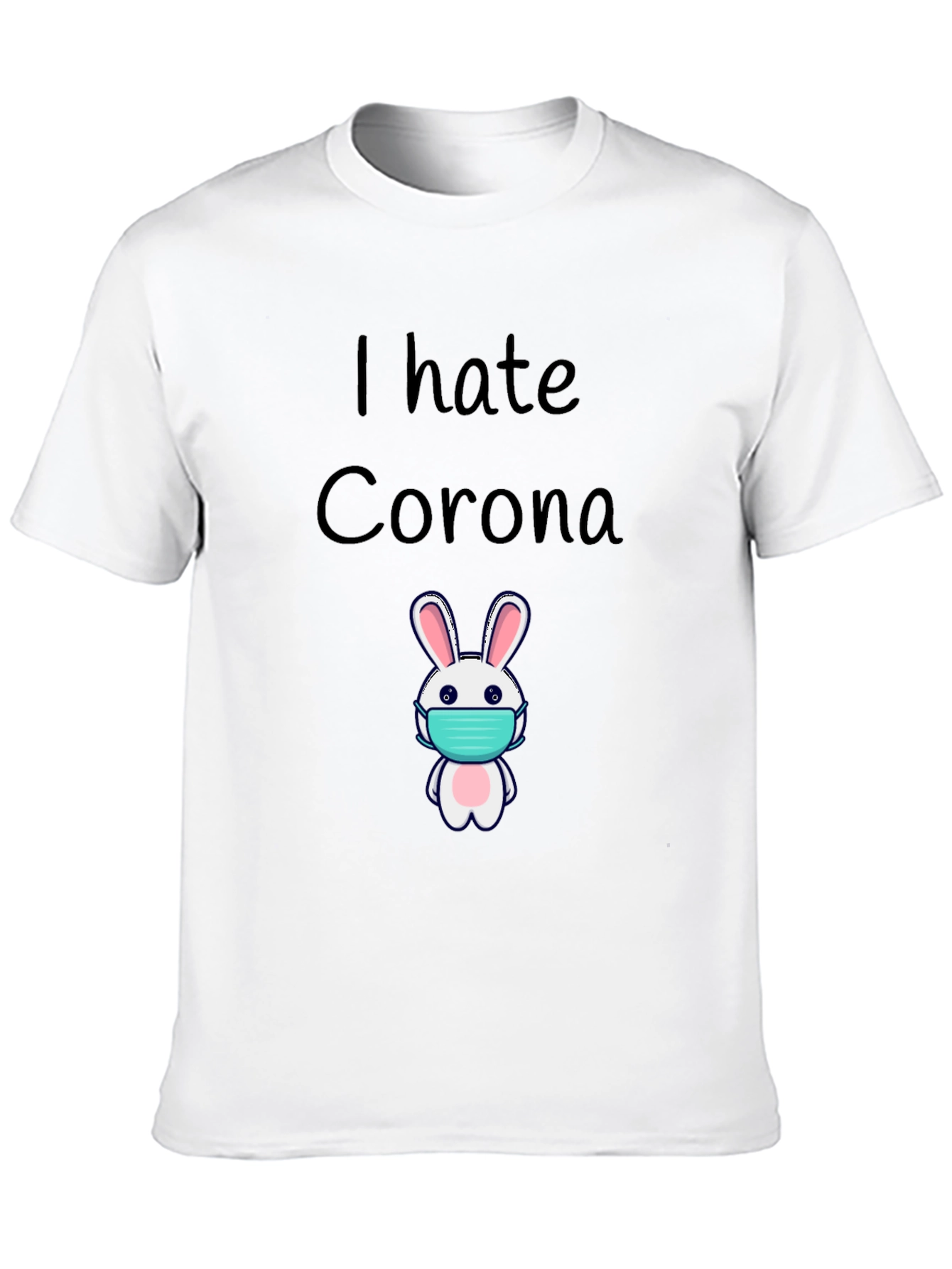 I Hate Corona Bunny Mask T-Shirt