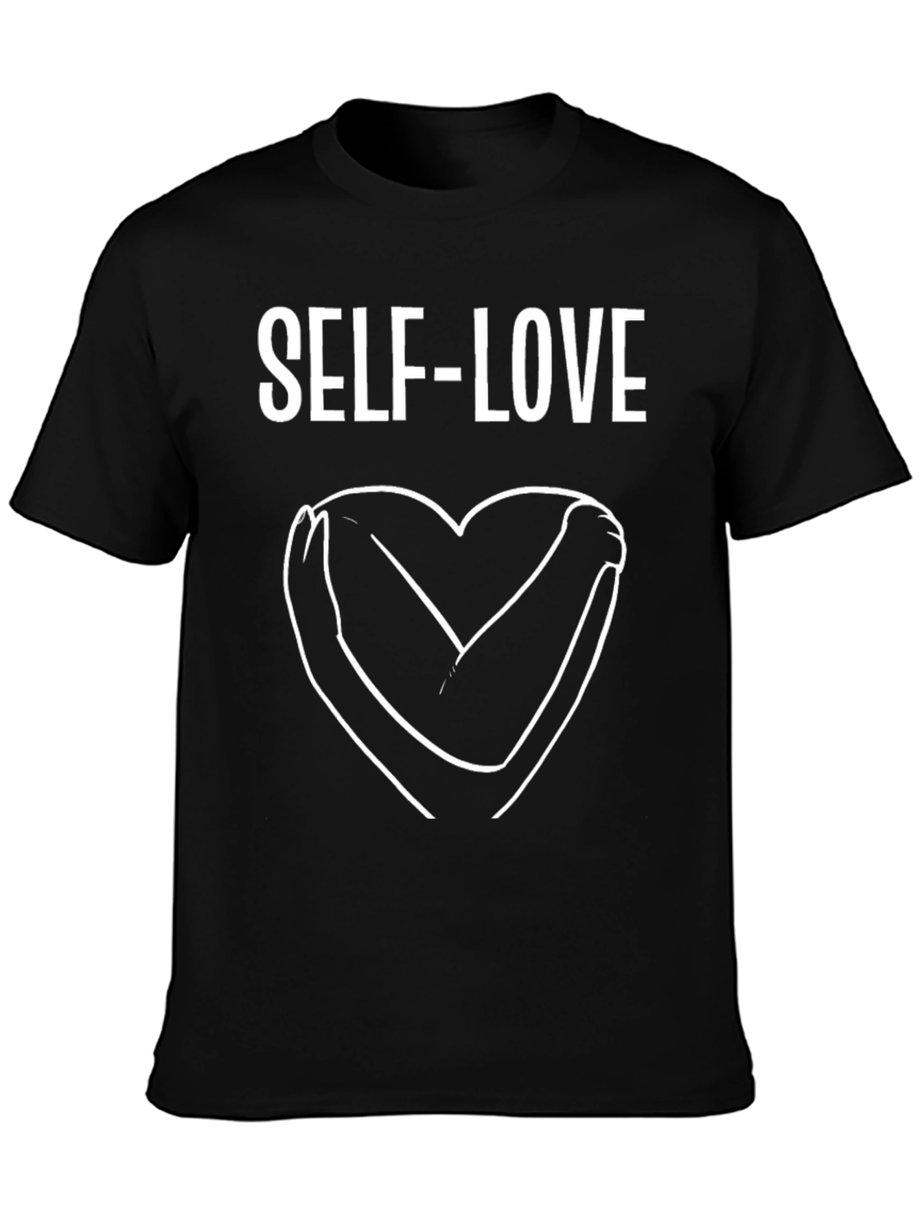 Self-Love Heart Graphic Tee - Black