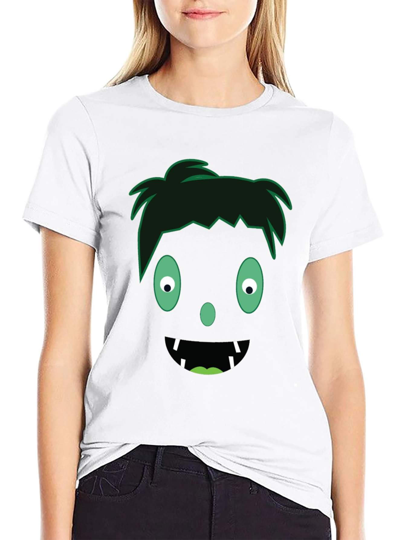 Monster Face Graphic Tee - Halloween Fun!