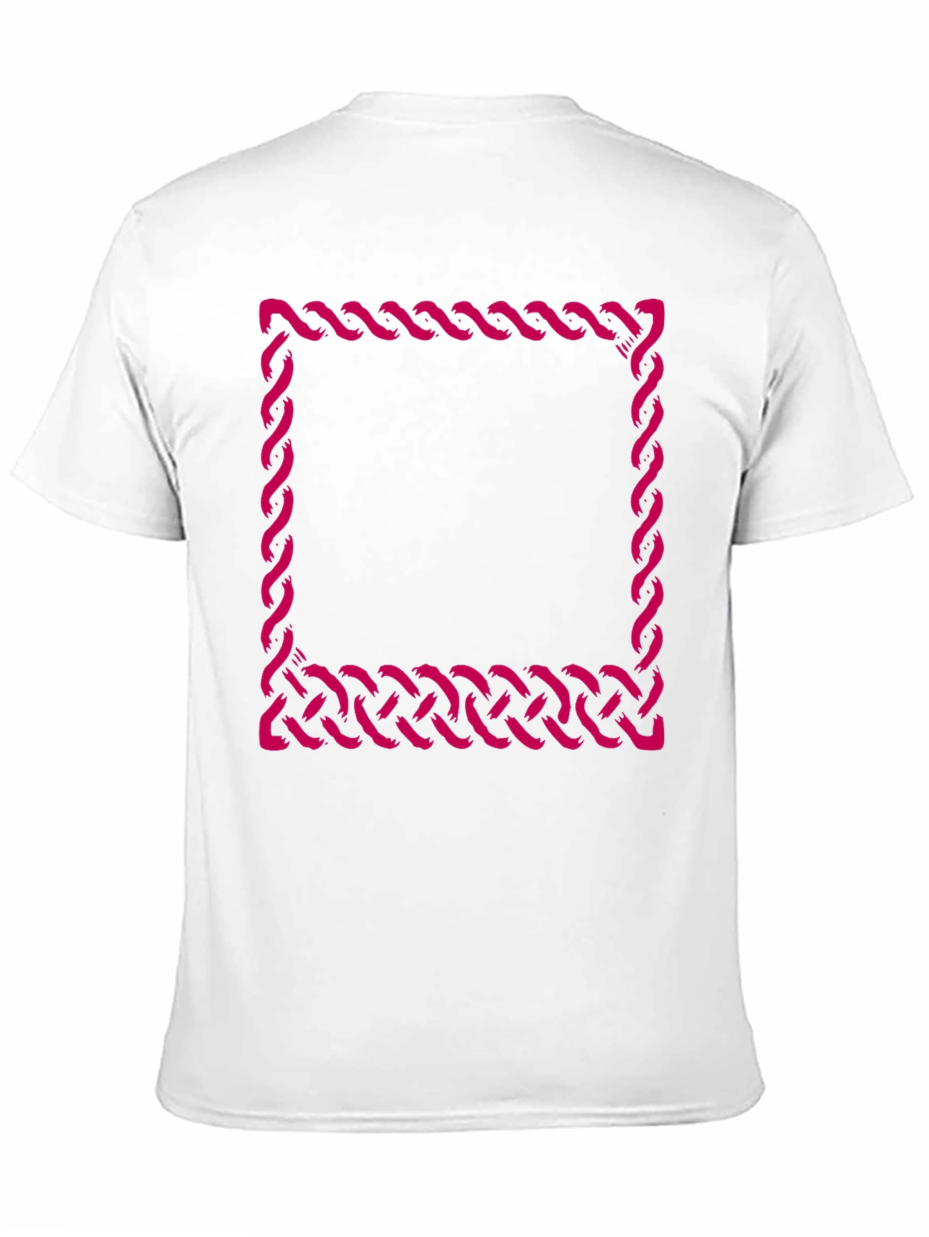 Black T-Shirt with Woven Square Design