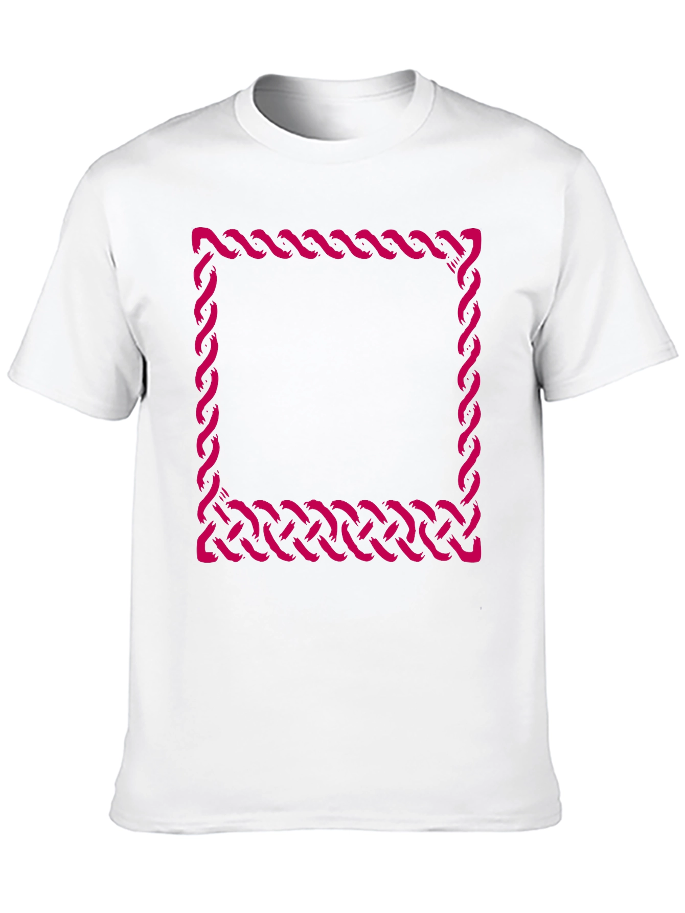 Black T-Shirt with Woven Square Design