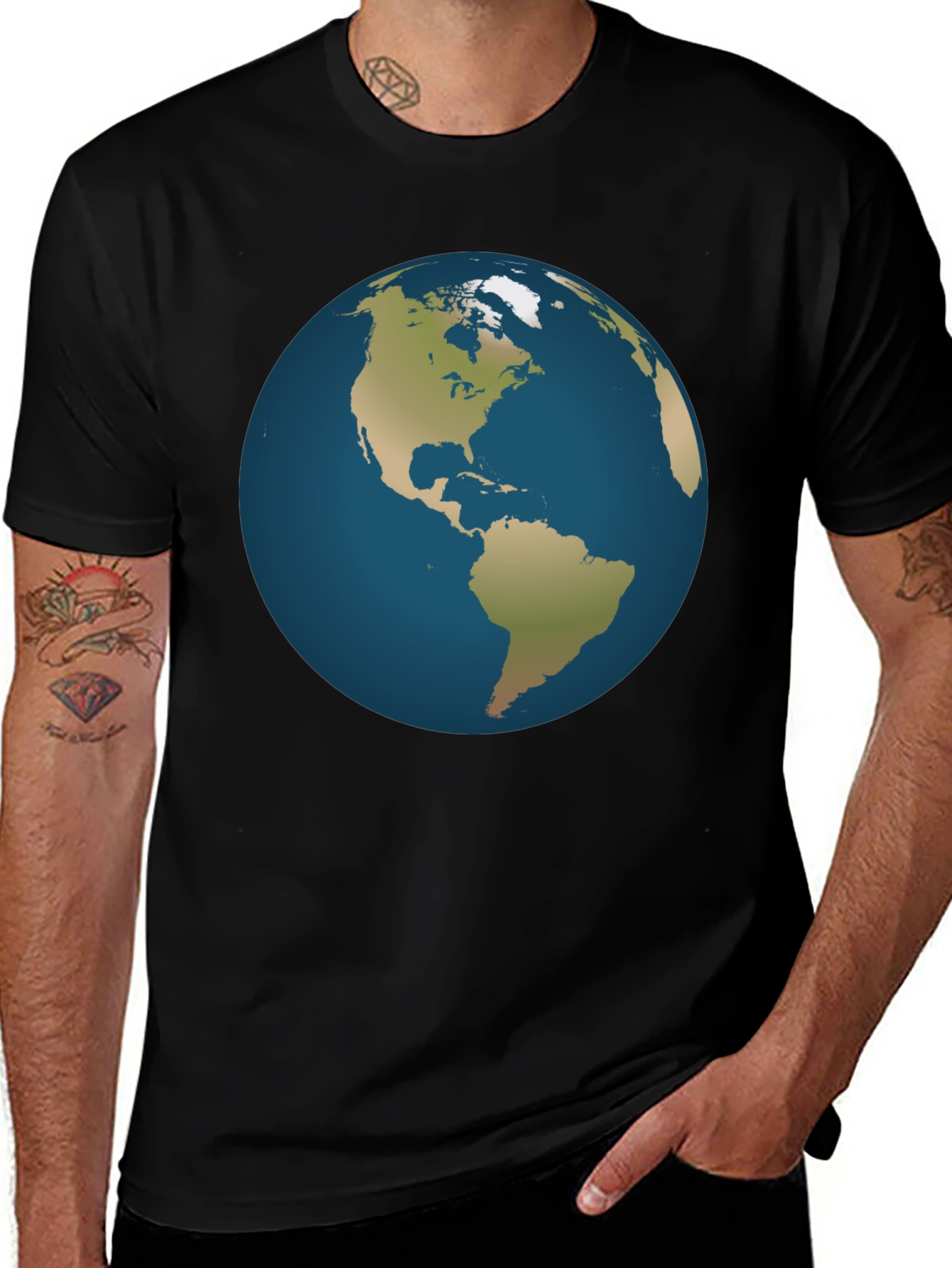 Earth Graphic Black T-Shirt