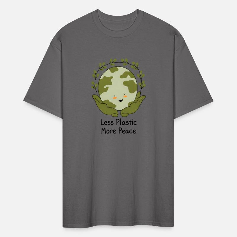 Less Plastic More Peace - Cute Earth Design