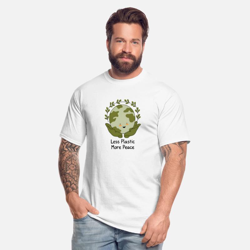 Less Plastic More Peace - Cute Earth Design