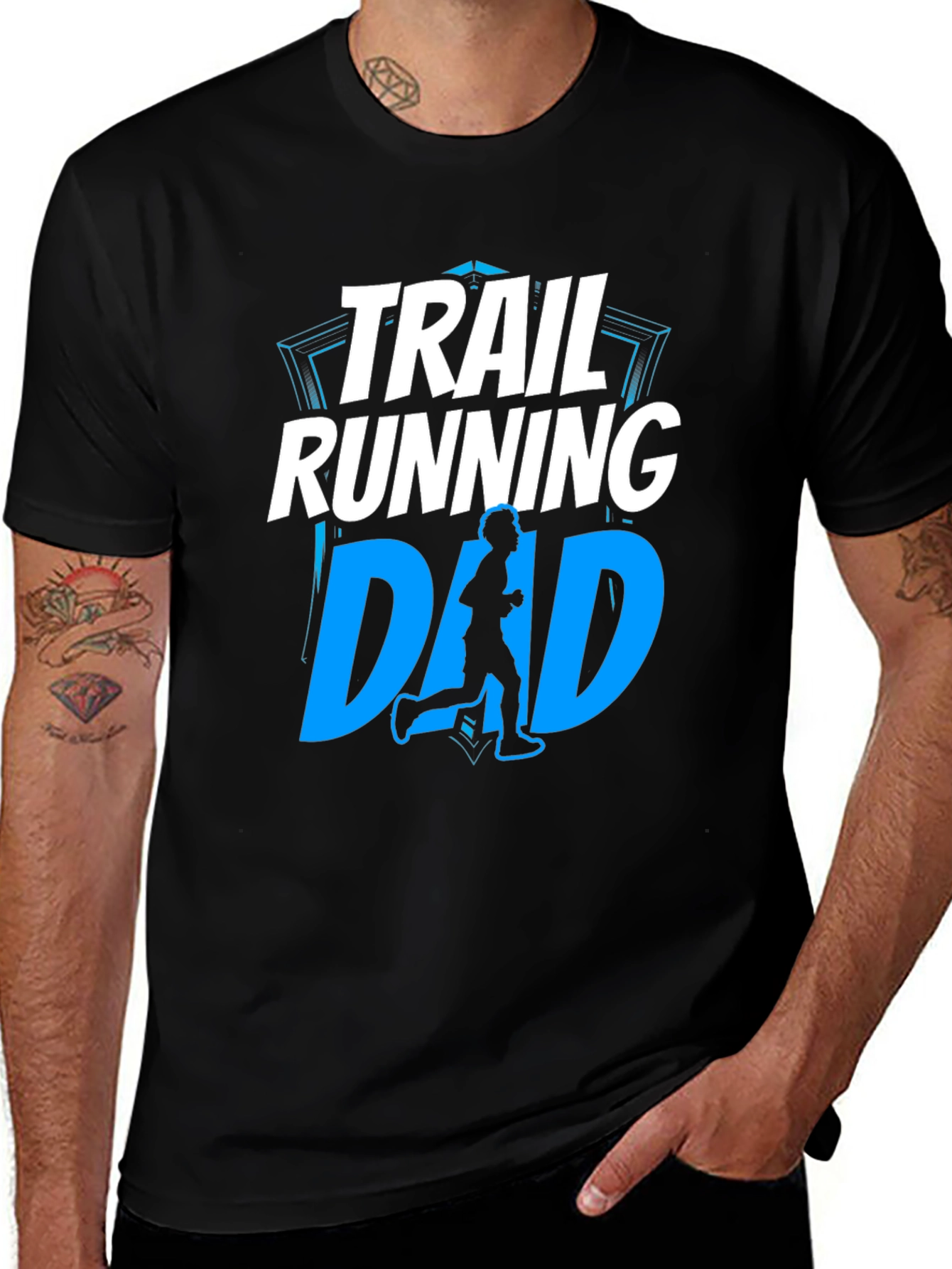 Trail Running Dad Graphic Tee - Black