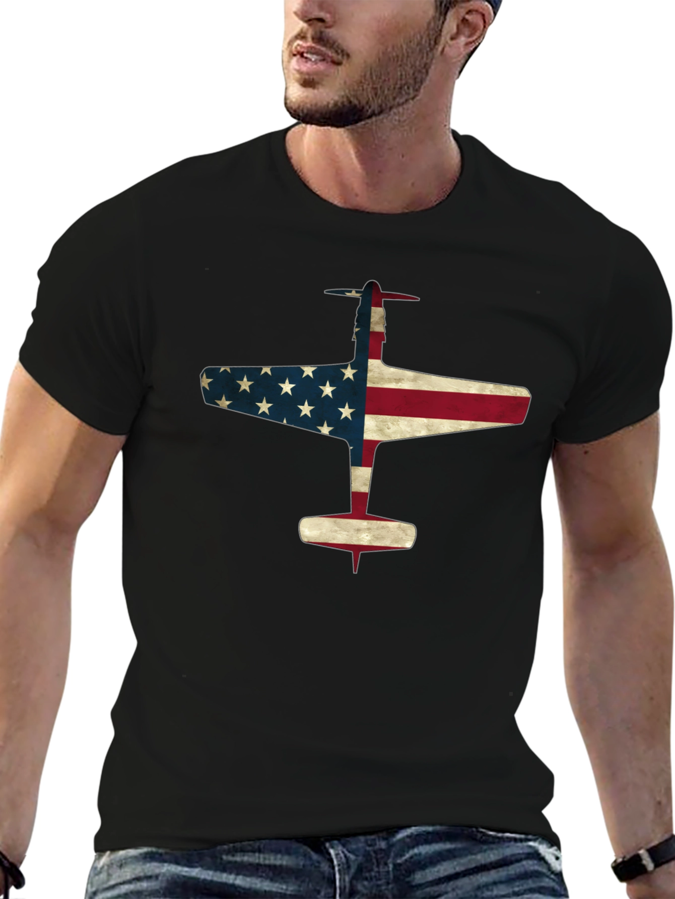 American Flag Airplane T-Shirt