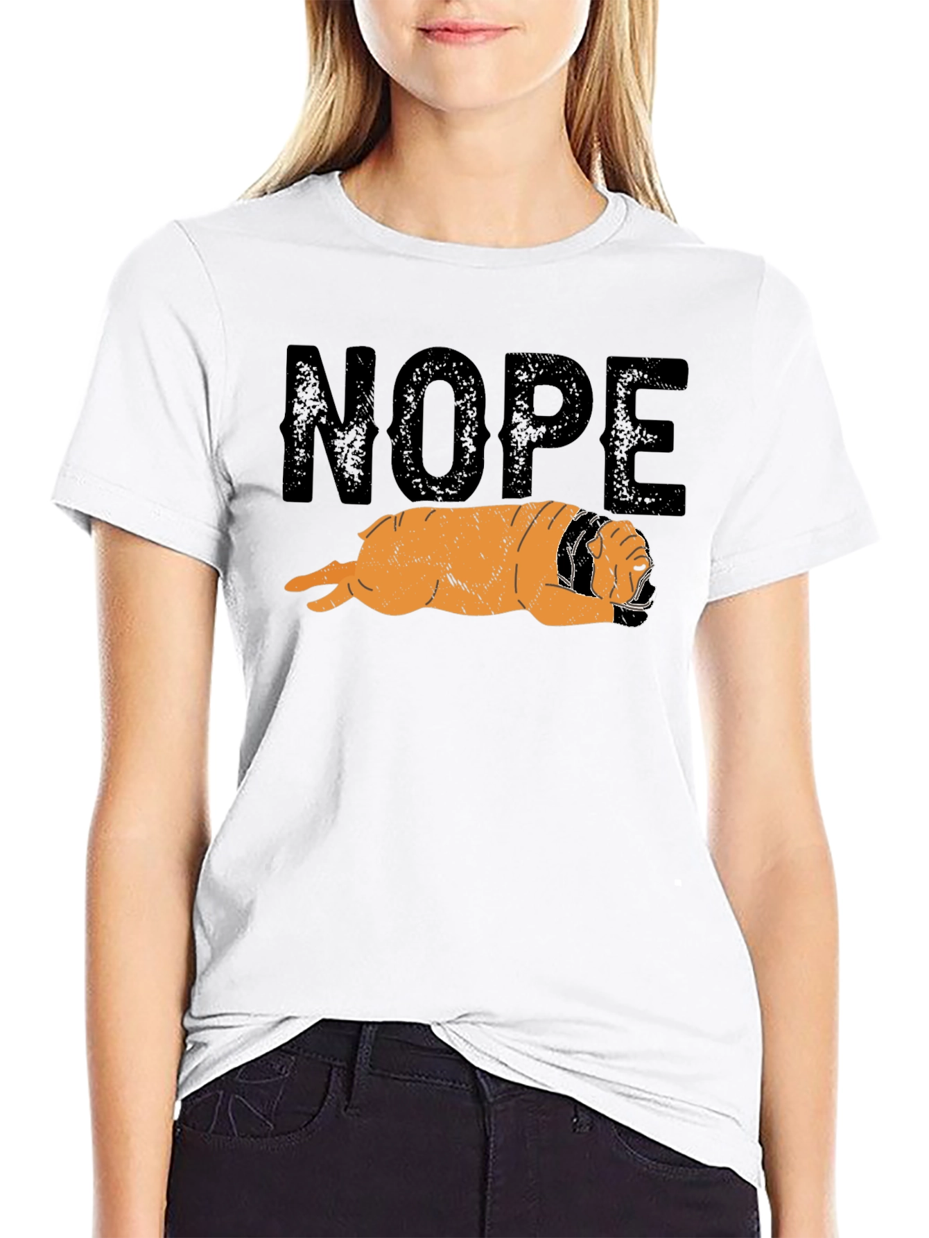 Nope Shar Pei Graphic T-Shirt