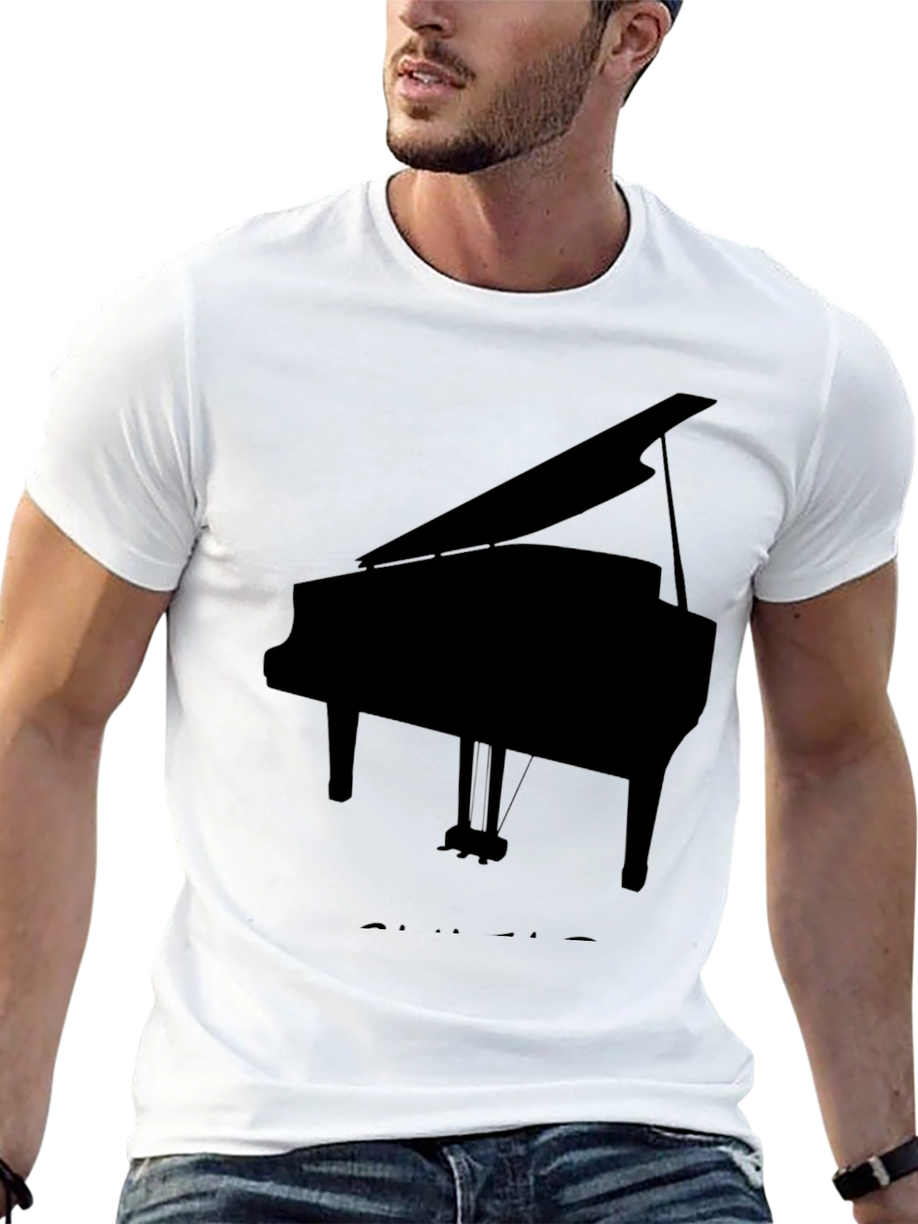 Piano Graphic Tee - Musical Instrument T-Shirt