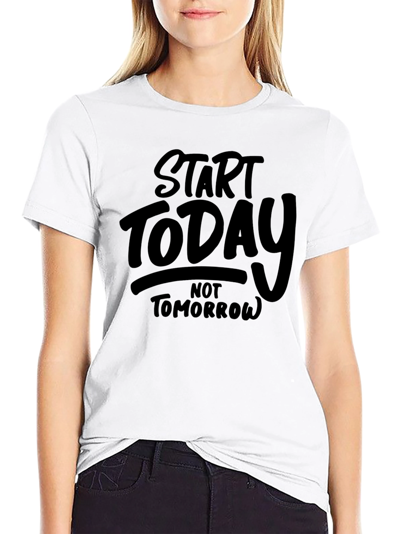 Start Today Black Graphic Tee