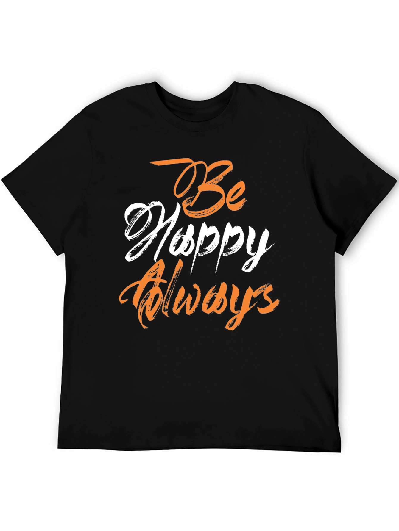 Be Happy Always Graphic Tee - Black Casual Shirt