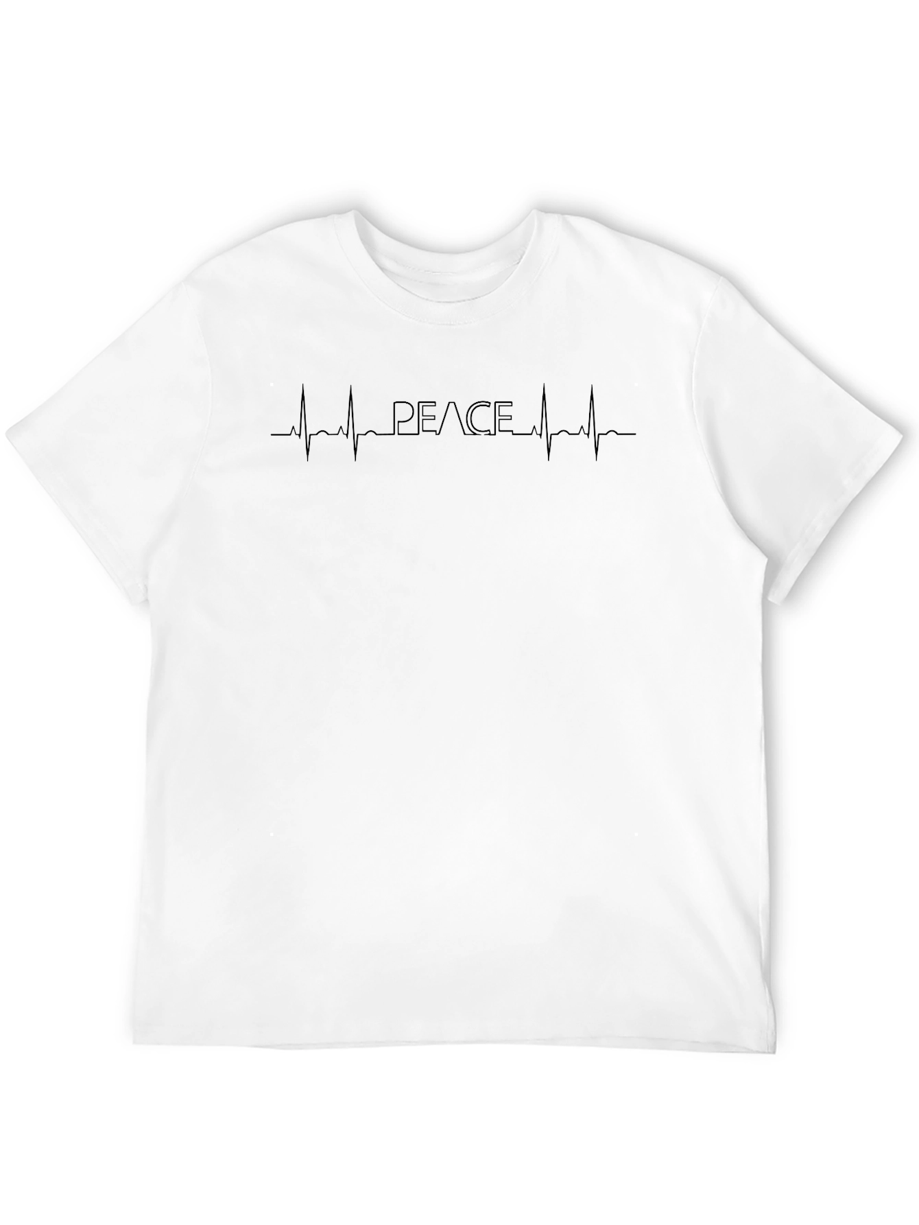 Peace Heartbeat T-Shirt - Black Graphic Tee