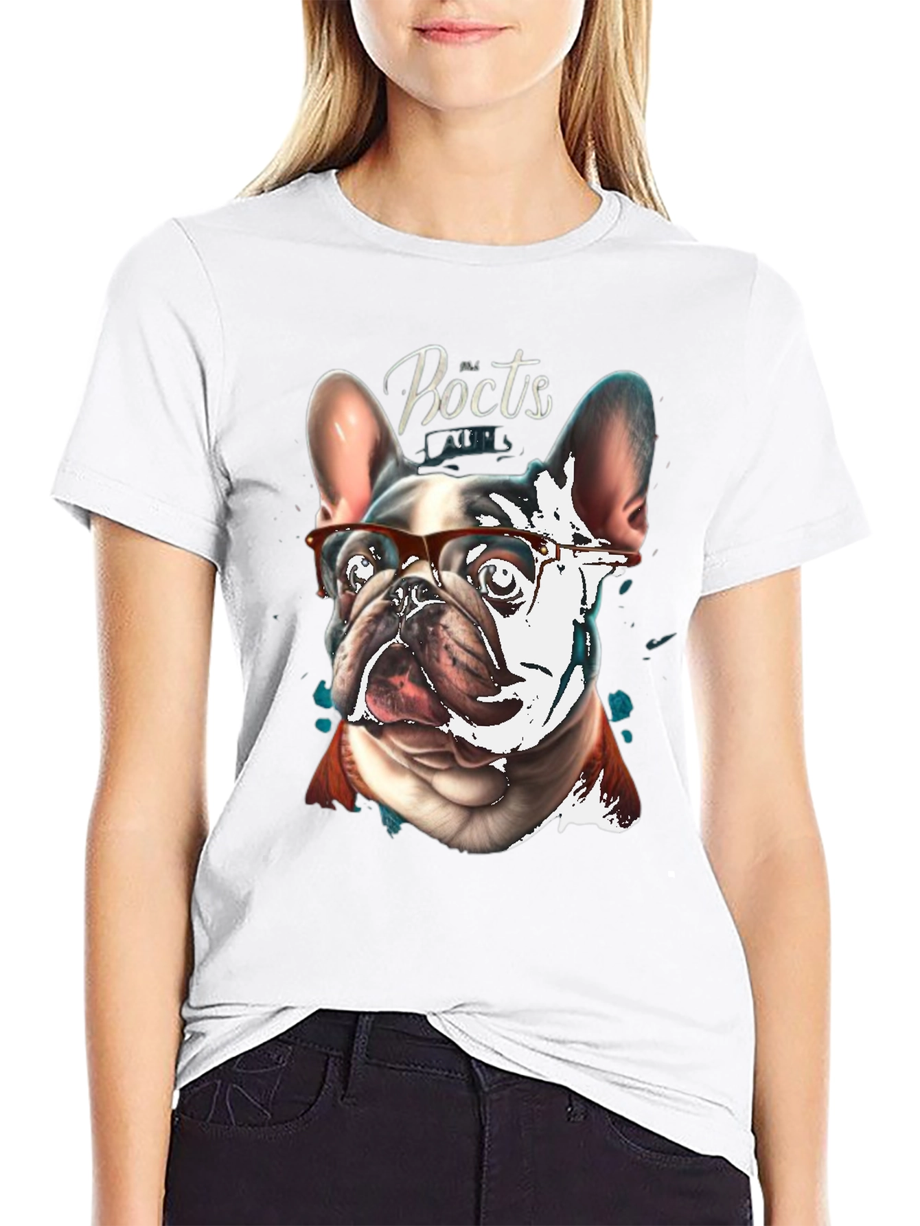 Dog with Glasses Graphic T-Shirt