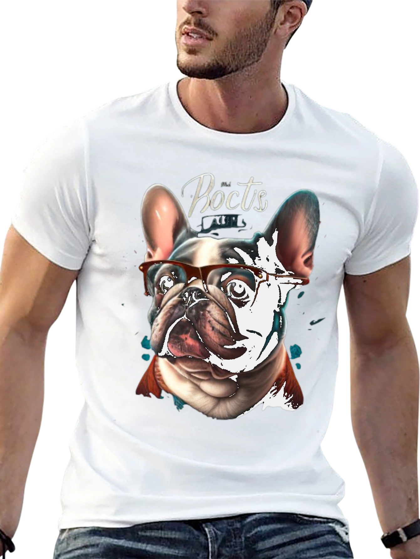 Dog with Glasses Graphic T-Shirt