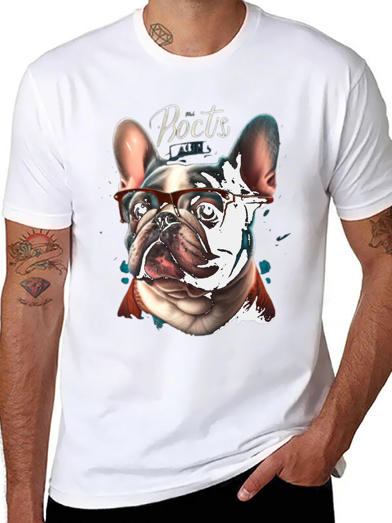 Dog with Glasses Graphic T-Shirt