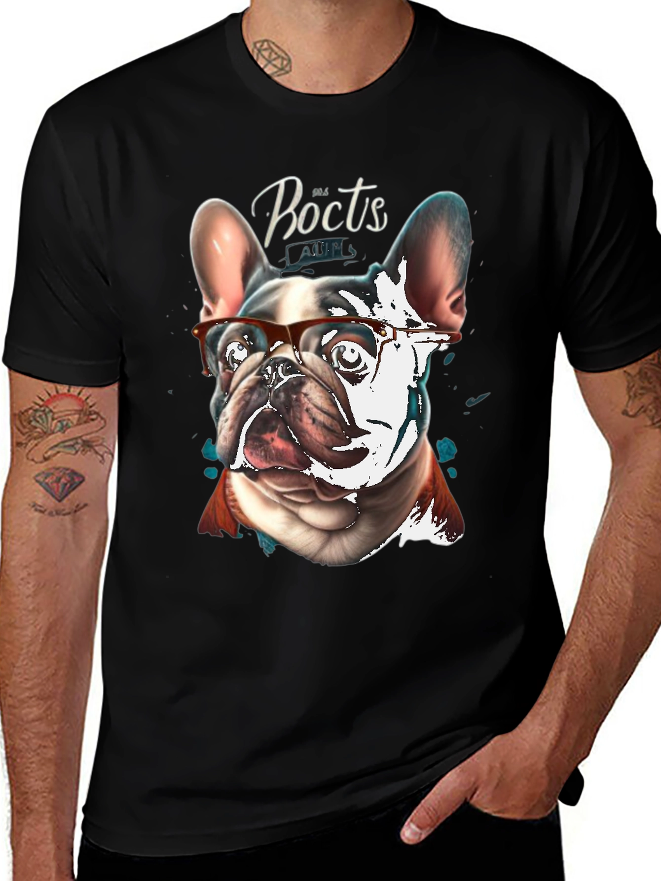 Dog with Glasses Graphic T-Shirt