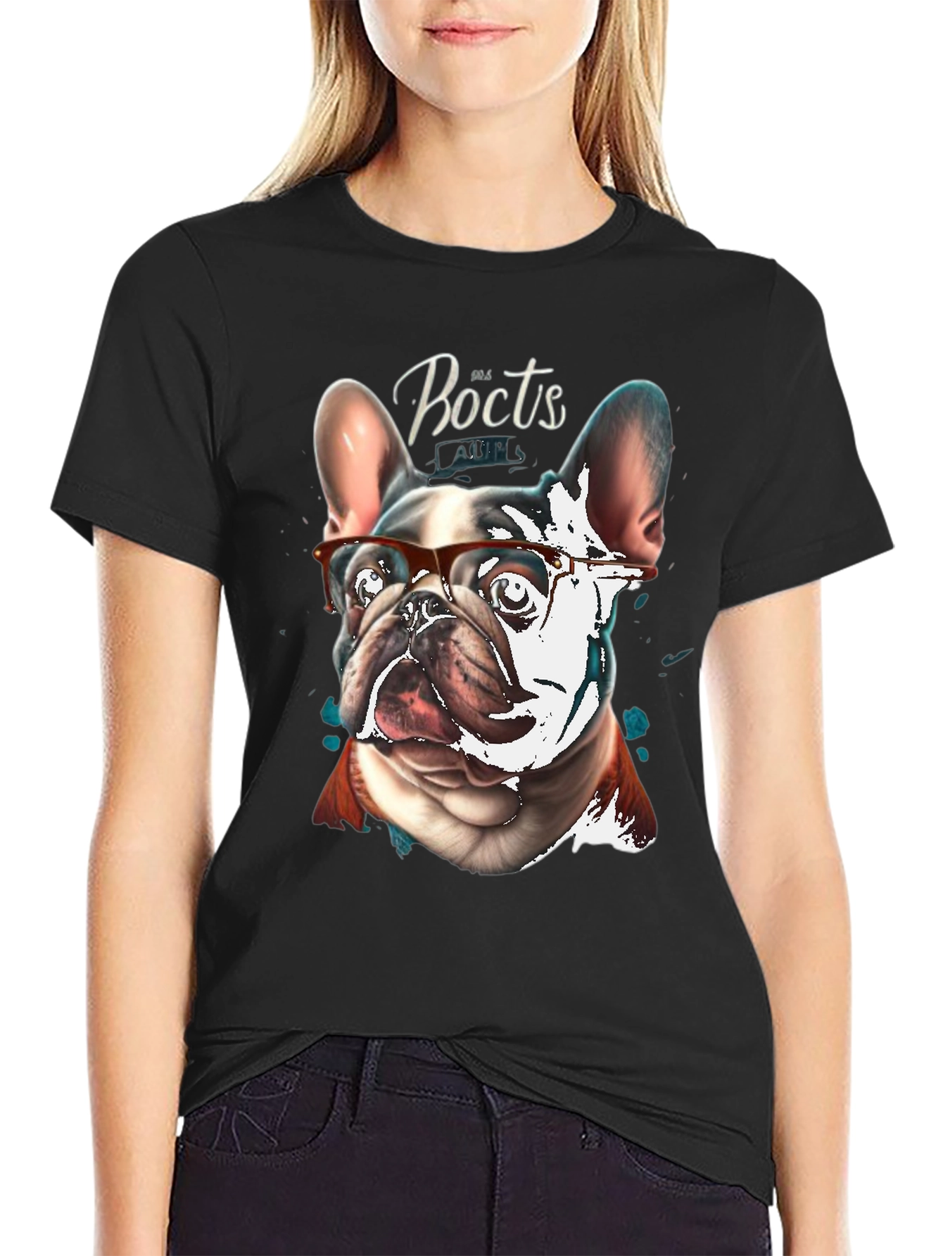 Dog with Glasses Graphic T-Shirt