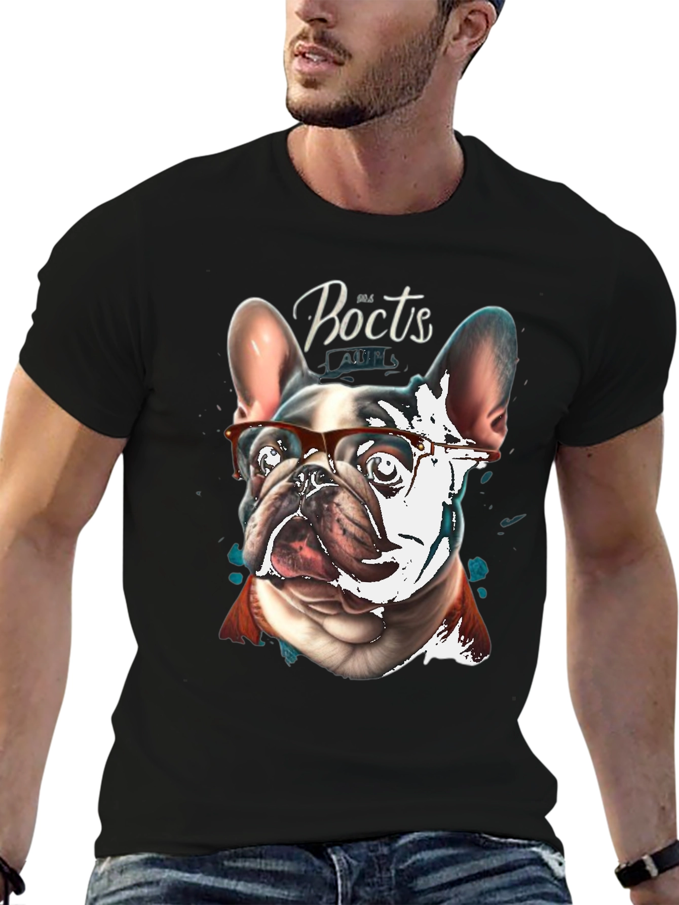 Dog with Glasses Graphic T-Shirt