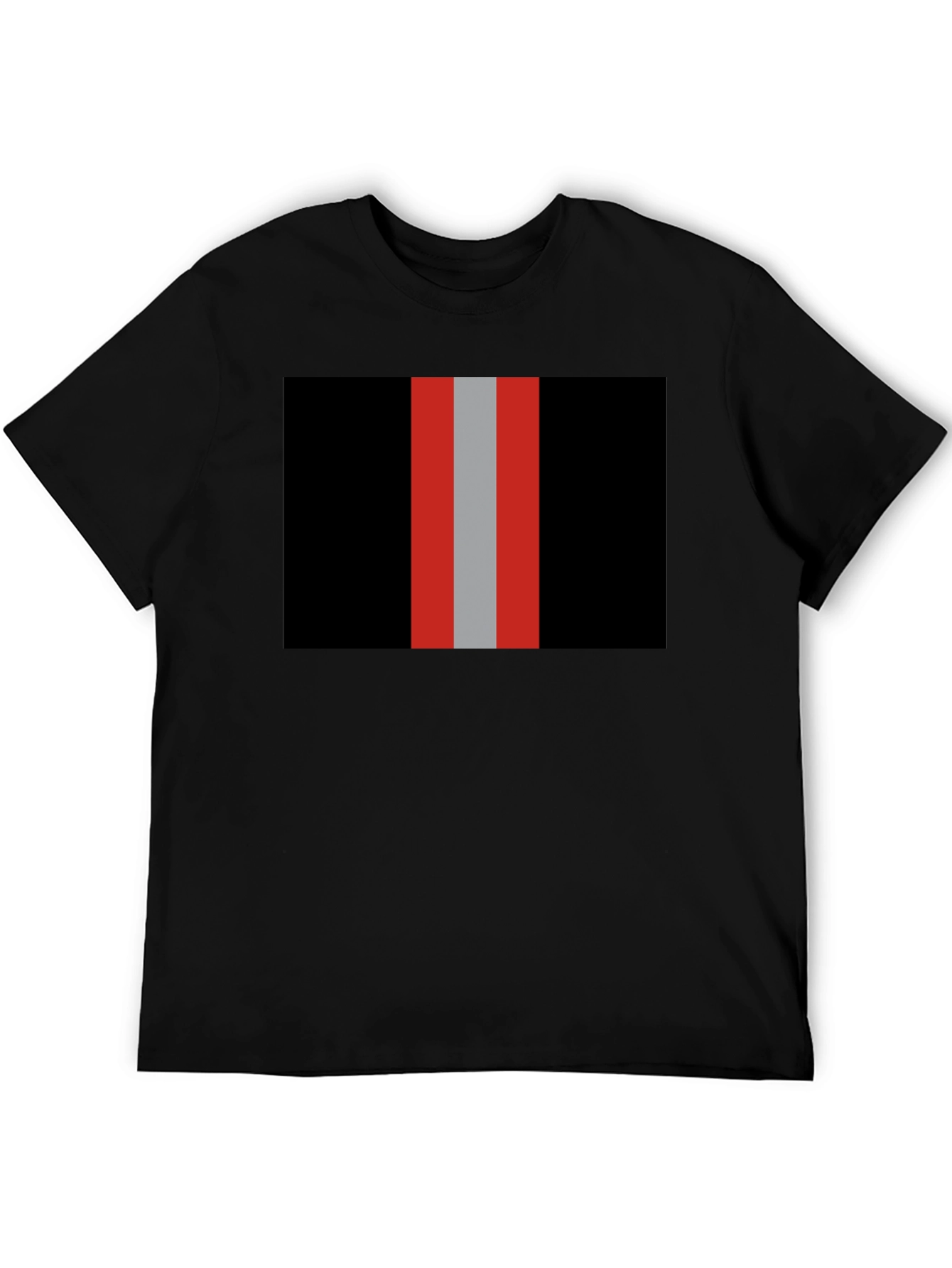 Striped Graphic Tee - Black with Bold Stripes