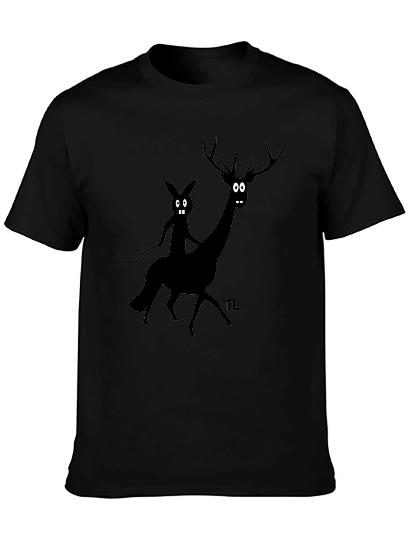 Novelty Graphic Tee - Cartoon Deer & Rider