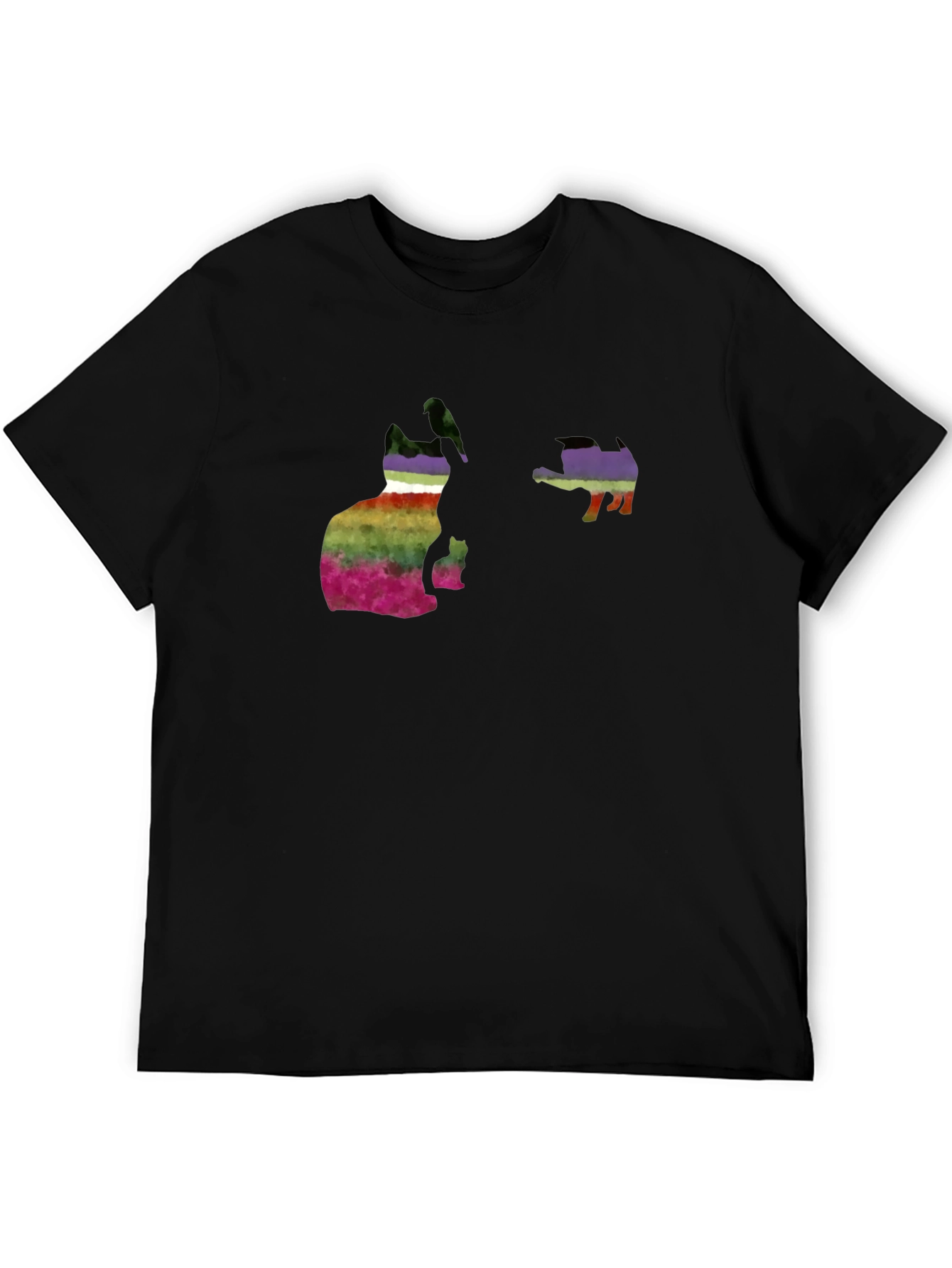 Rainbow Cat & Hedgehog Graphic Tee