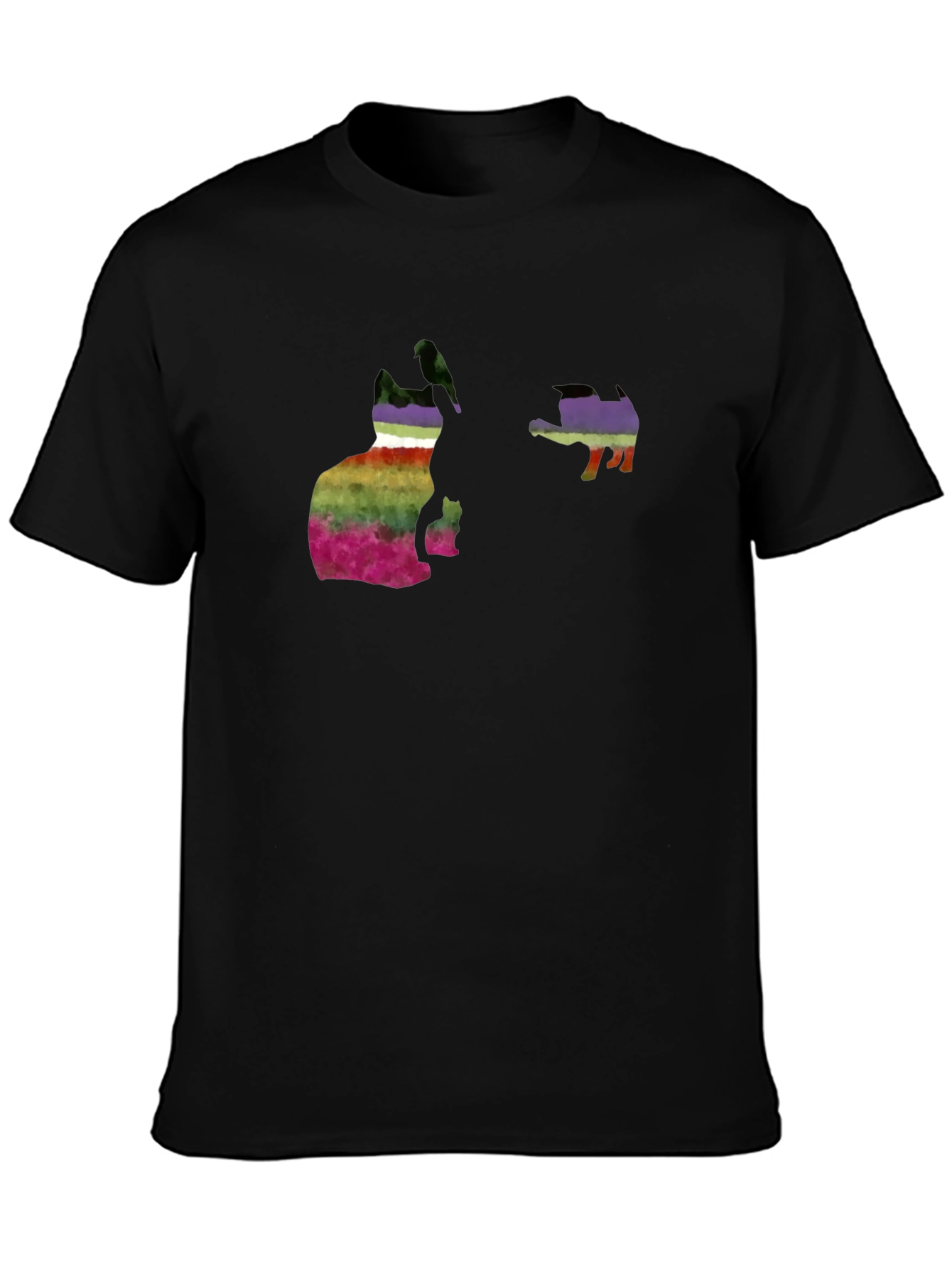 Rainbow Cat & Hedgehog Graphic Tee