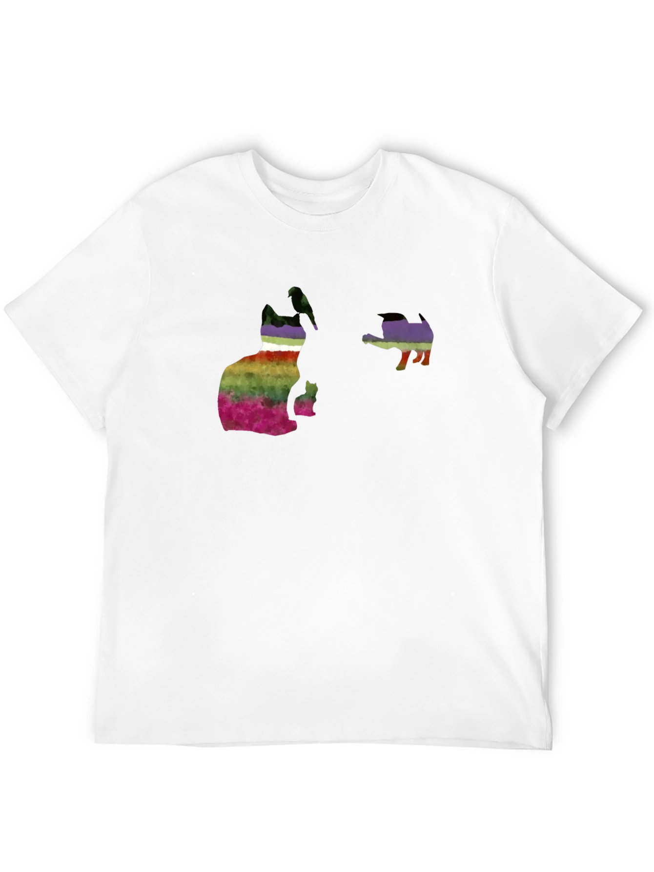 Rainbow Cat & Hedgehog Graphic Tee